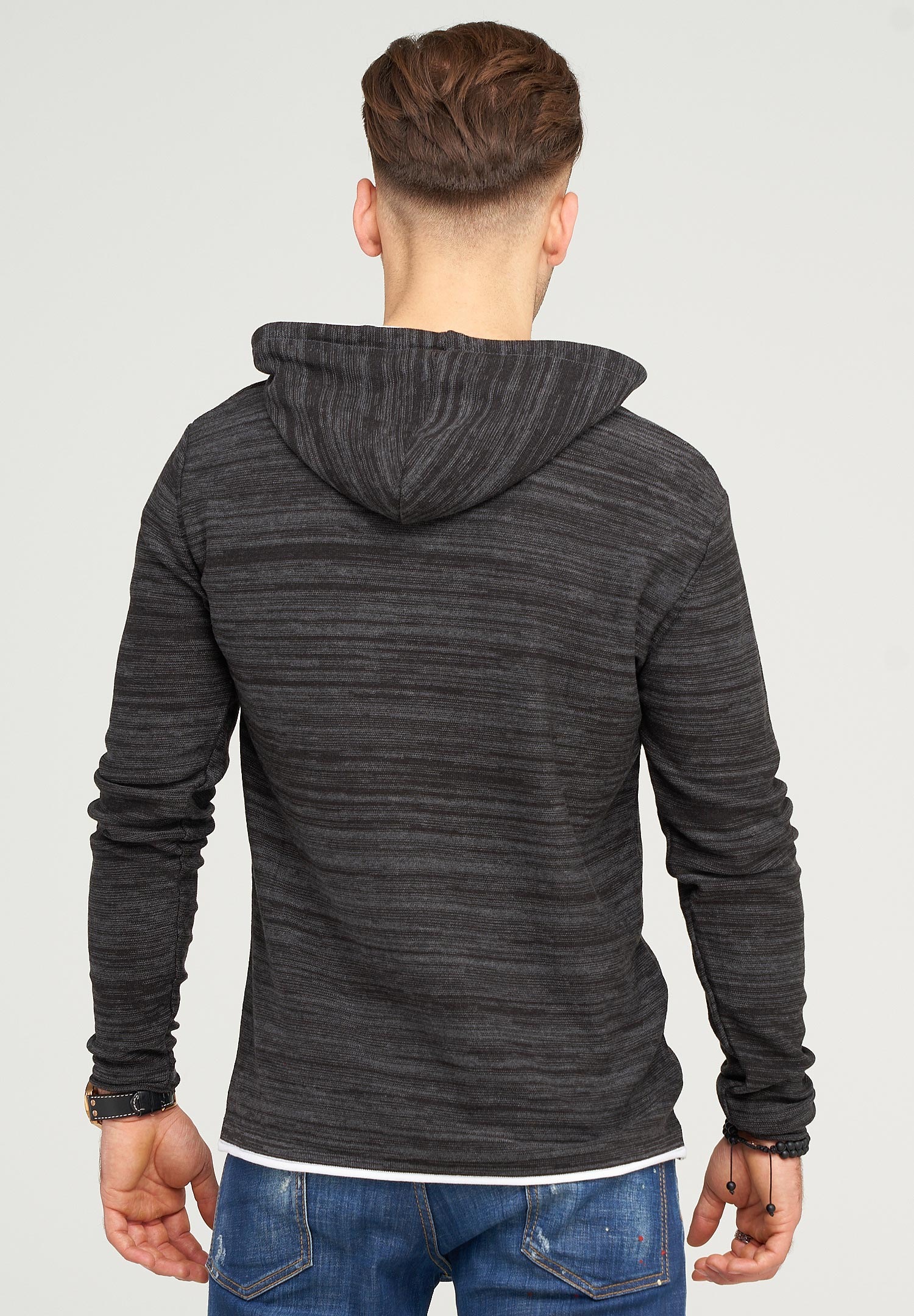 behype Kapuzensweatshirt »NATHANAEL«, in melierter Optik
