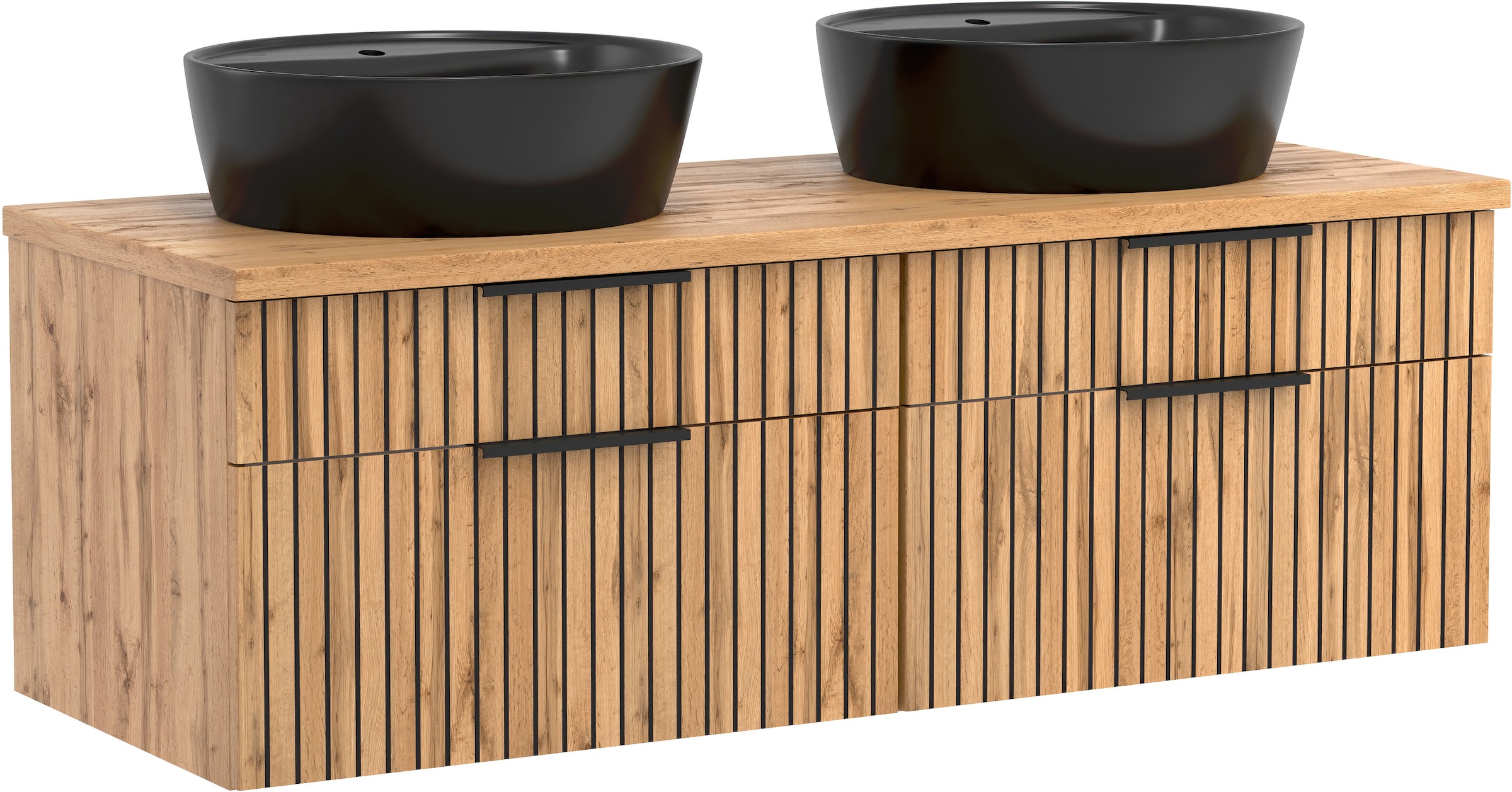 welltime Badmöbel-Set »Welltime, Carlton Waschtisch-Set, 80 oder 120 cm, gestreift«, (2 St.)