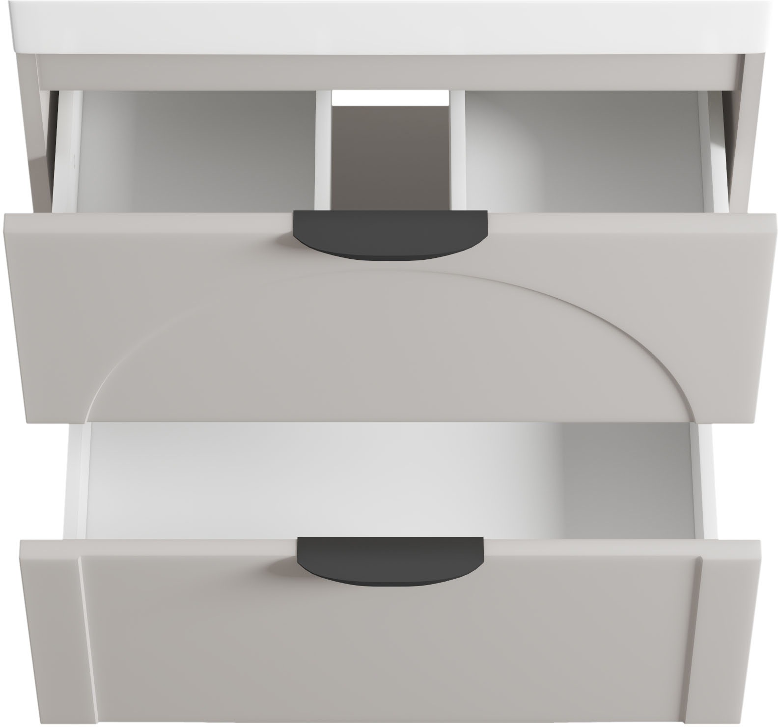 welltime Waschtisch »FLOW CIRCLE mit Waschbecken, Breite 60 oder 80cm, modernes Design« Schrank mit 2 Schubladen, Soft-Close-Function, in 2 Breiten erhältlich