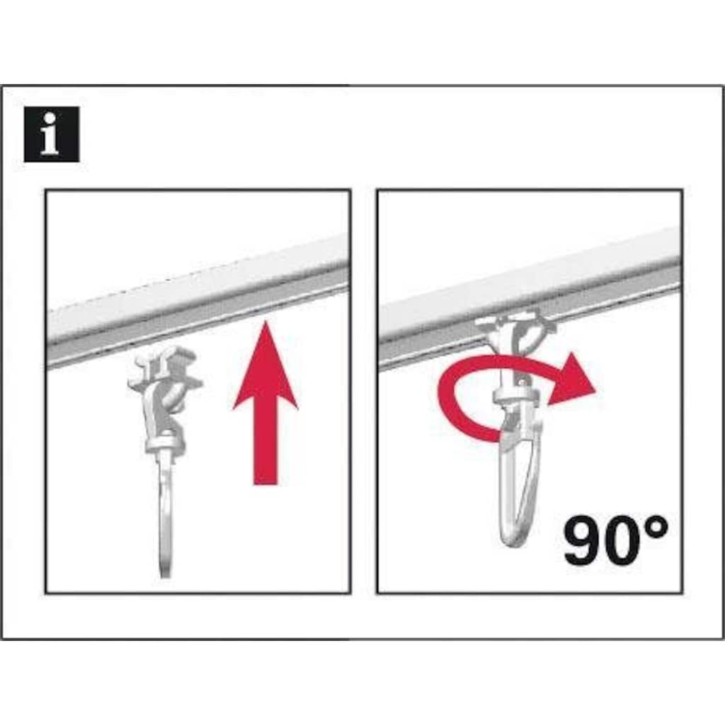 GARDINIA Gardinengleiter »Drehgleiter für 6 mm Laufkanal mit Faltenlegehaken«, (20 St.)