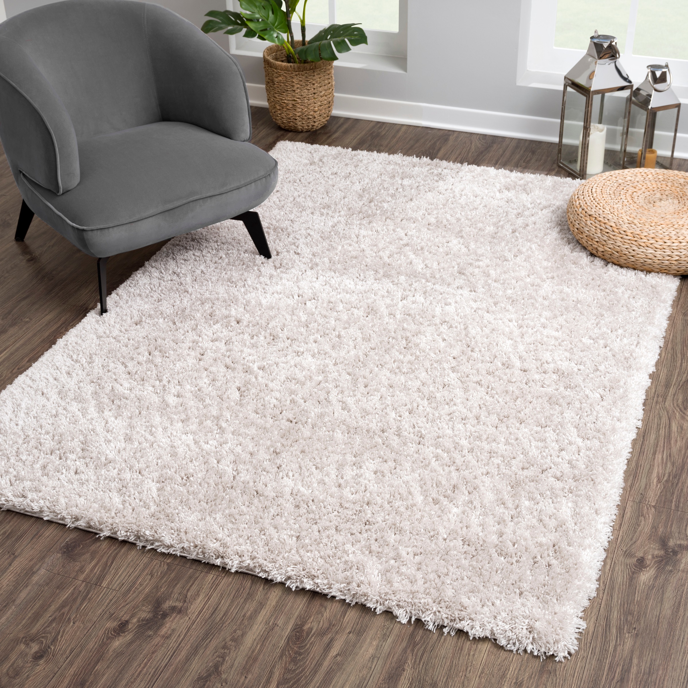 Sanat Hochflor-Teppich "Porto, auch als Läufer und in Rund erhältlich" rechteckig 45 mm Höhe Wohnzimmer, Langflor, Shaggy,weich