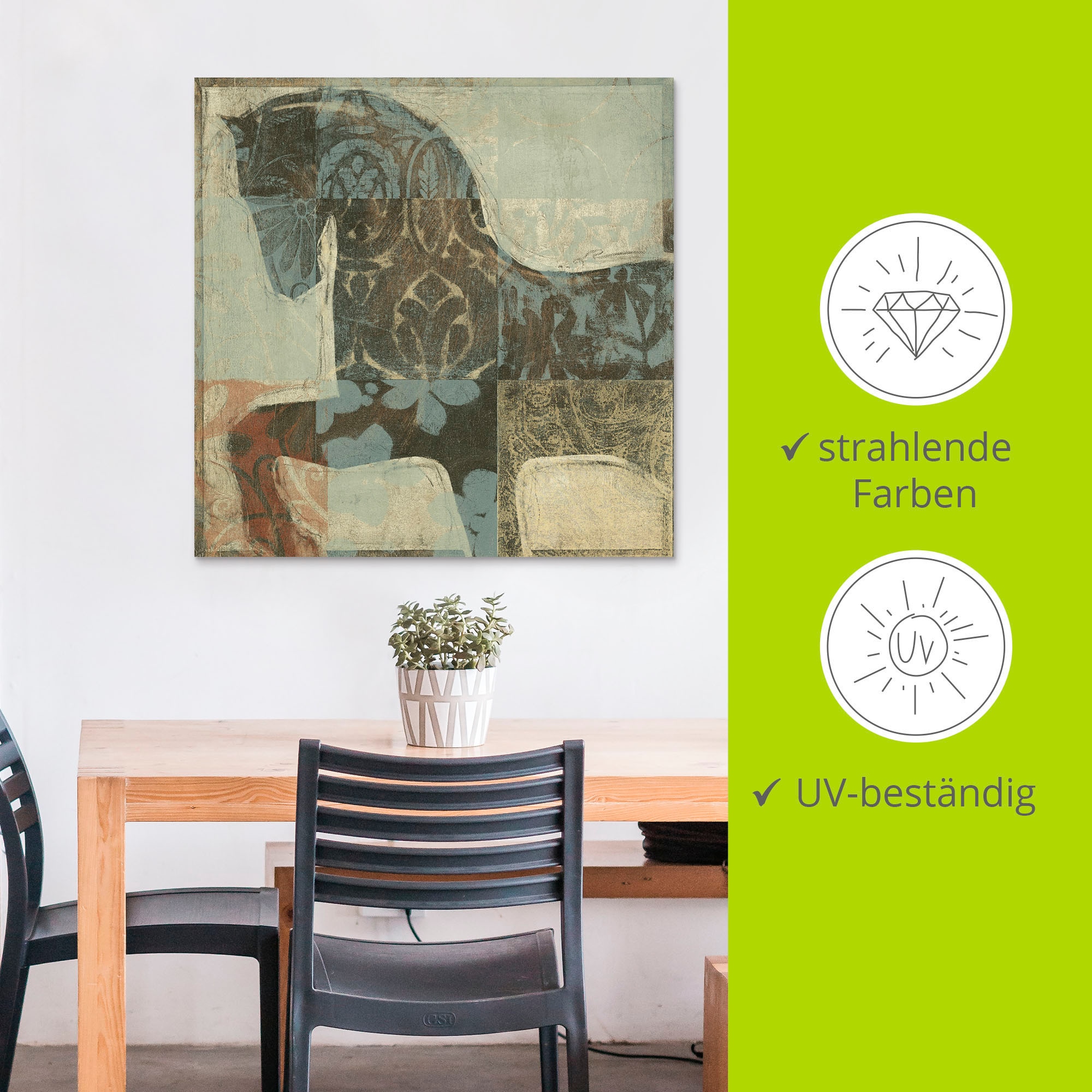 Artland Wandbild »Gemustertes Pferd I«, Haustiere, (1 St.), als Alubild, Outdoorbild, Leinwandbild, Poster in verschied. Größen