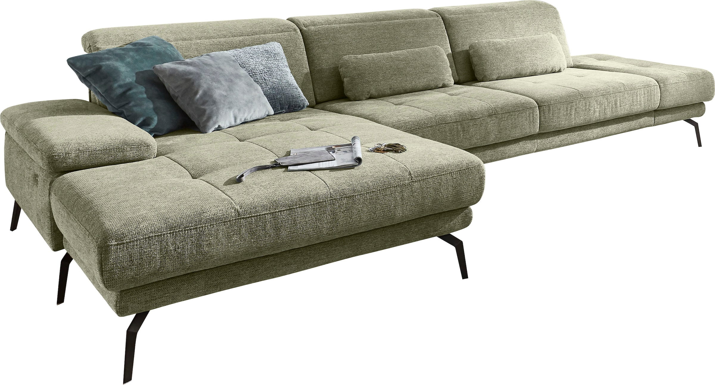 Die PlanBar Ecksofa »MP-IN20126 L-Form«, mit Kopfteilverstellung, optional Sitztiefen- & Armteilverstellung