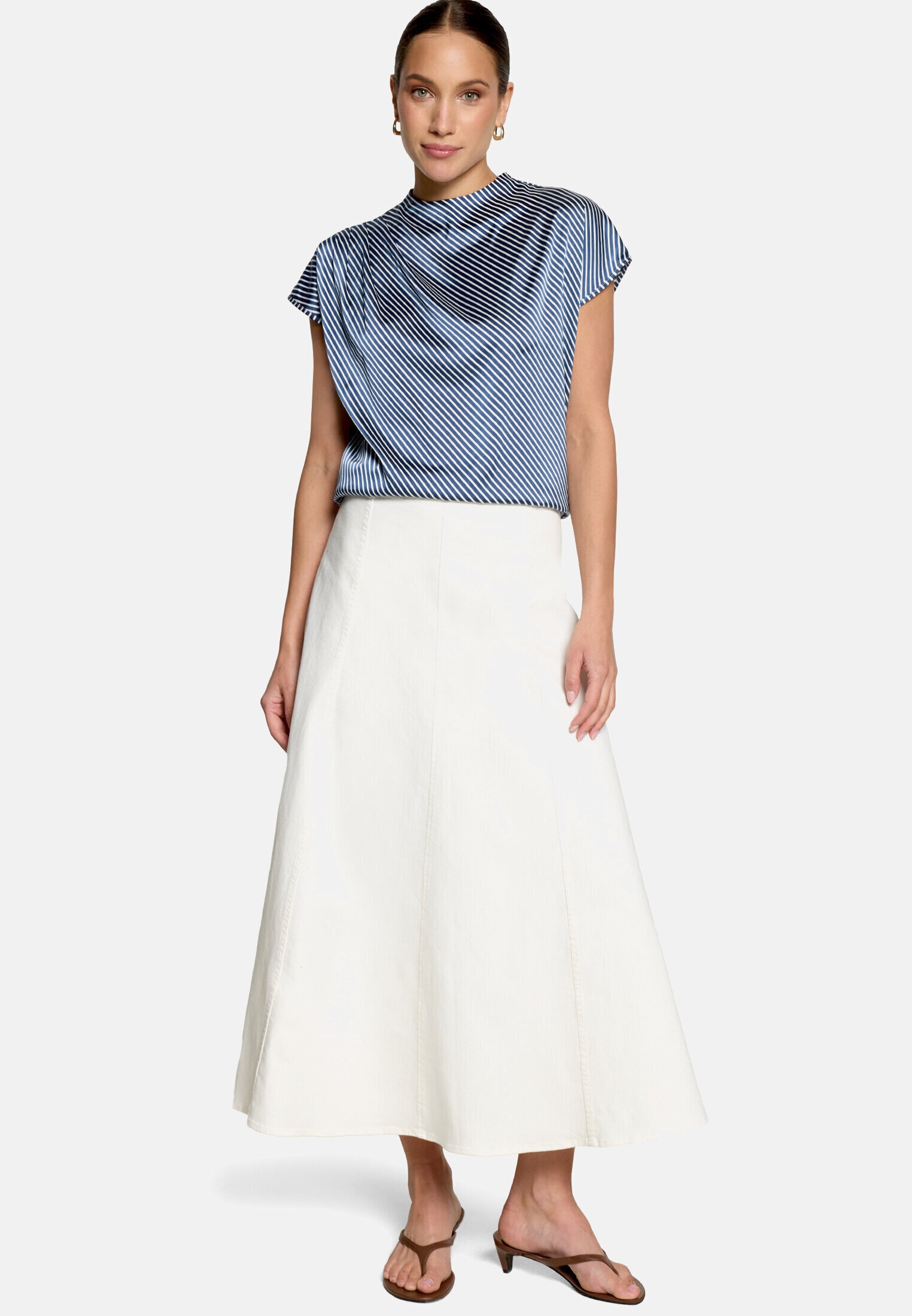 Zero Satinbluse »Damen mit Kragen«