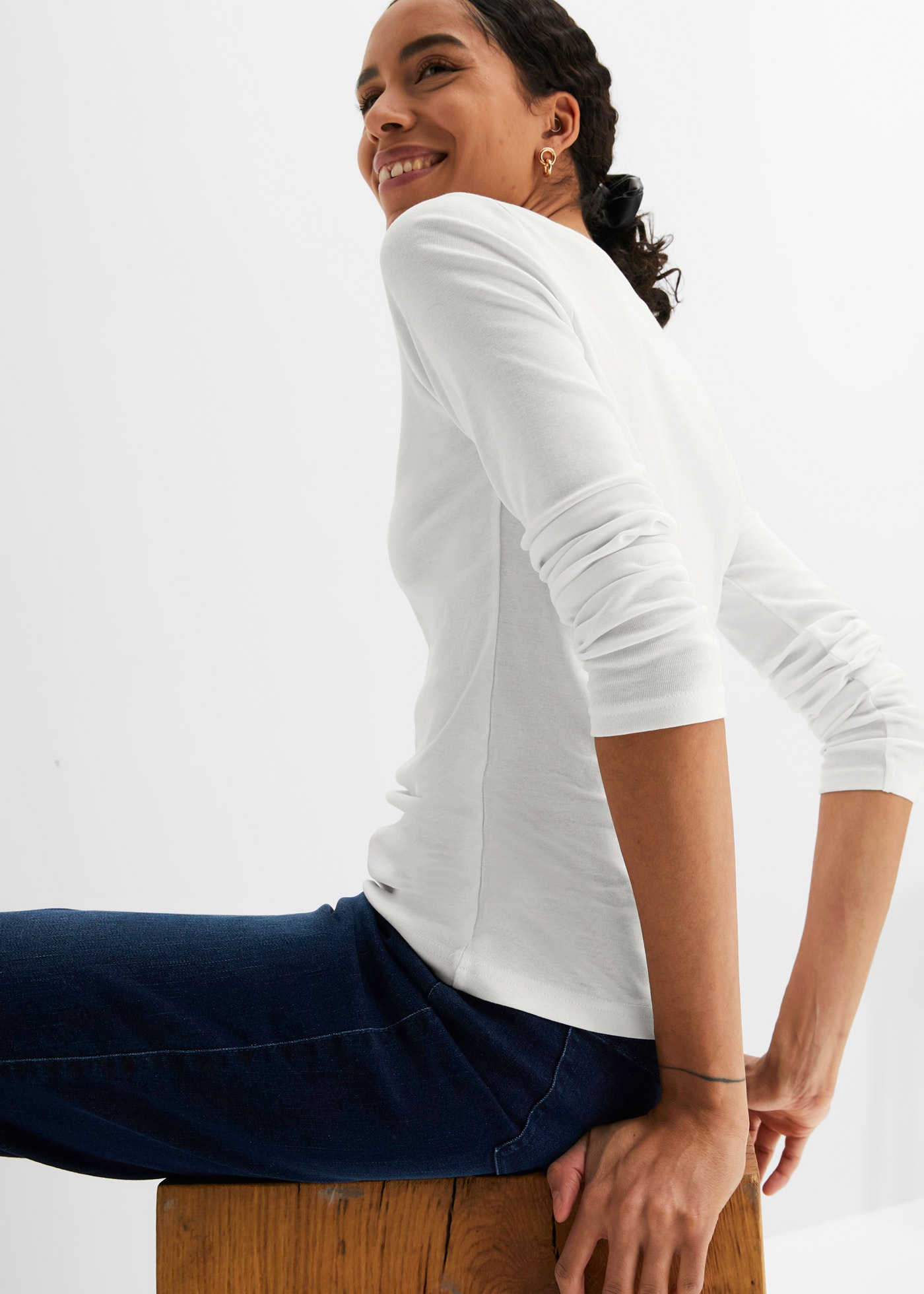 Thumbnail - bonprix Langarmshirt Langarmshirt aus reiner Baumwolle