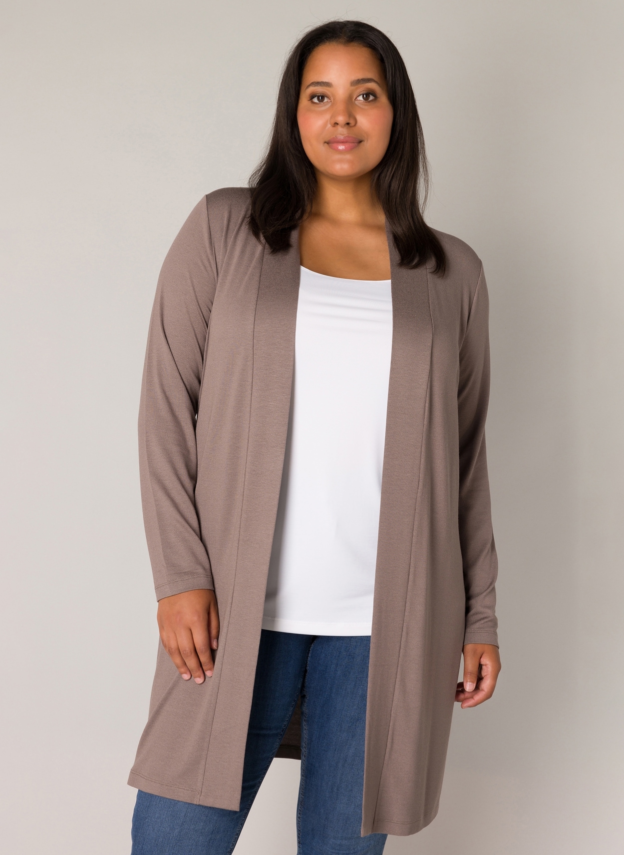 Base Level Curvy Longstrickjacke "Ayla Long" Große Größen