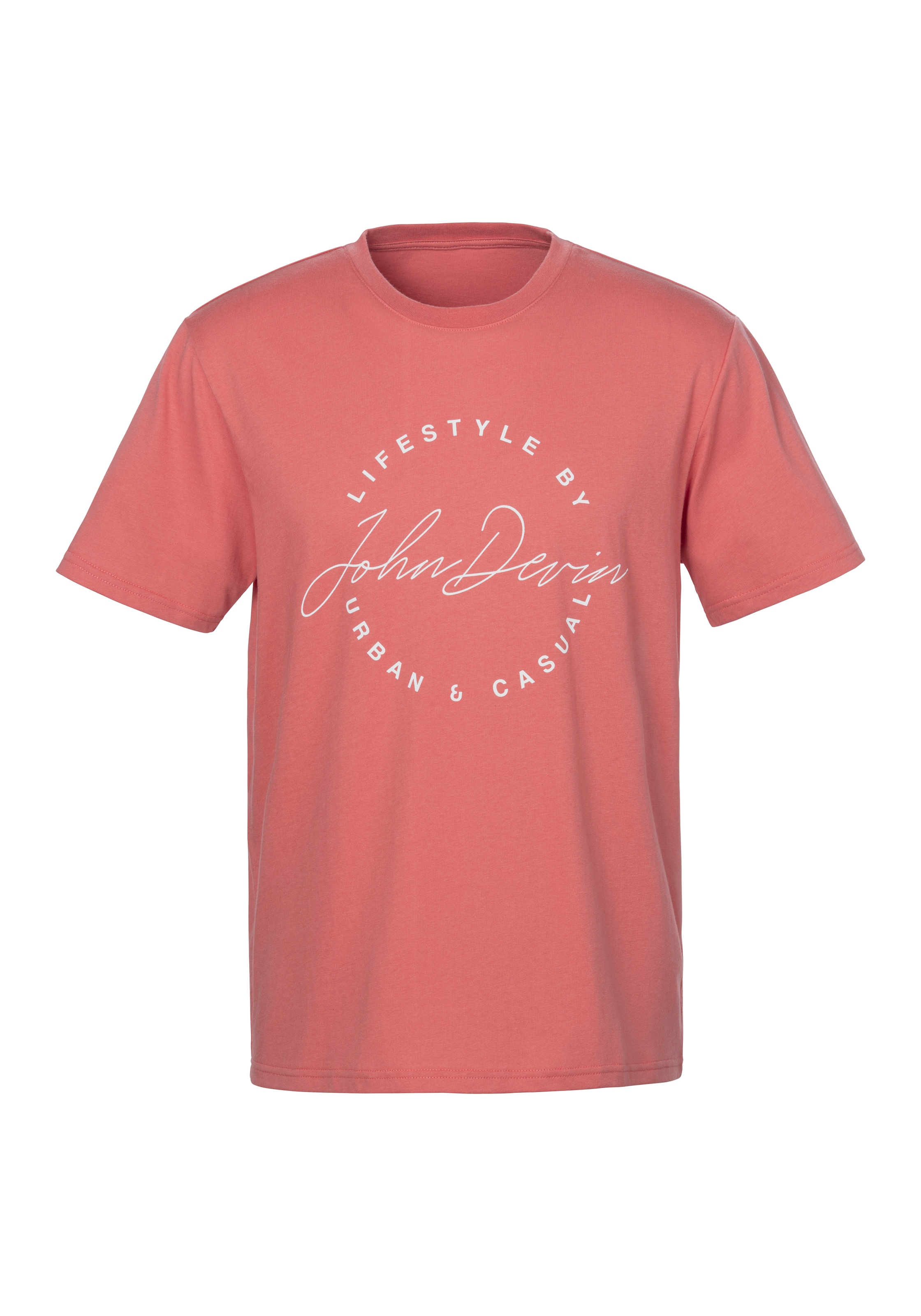 John Devin T-Shirt, Rundhalsshirt mit Print aus reiner Baumwolle