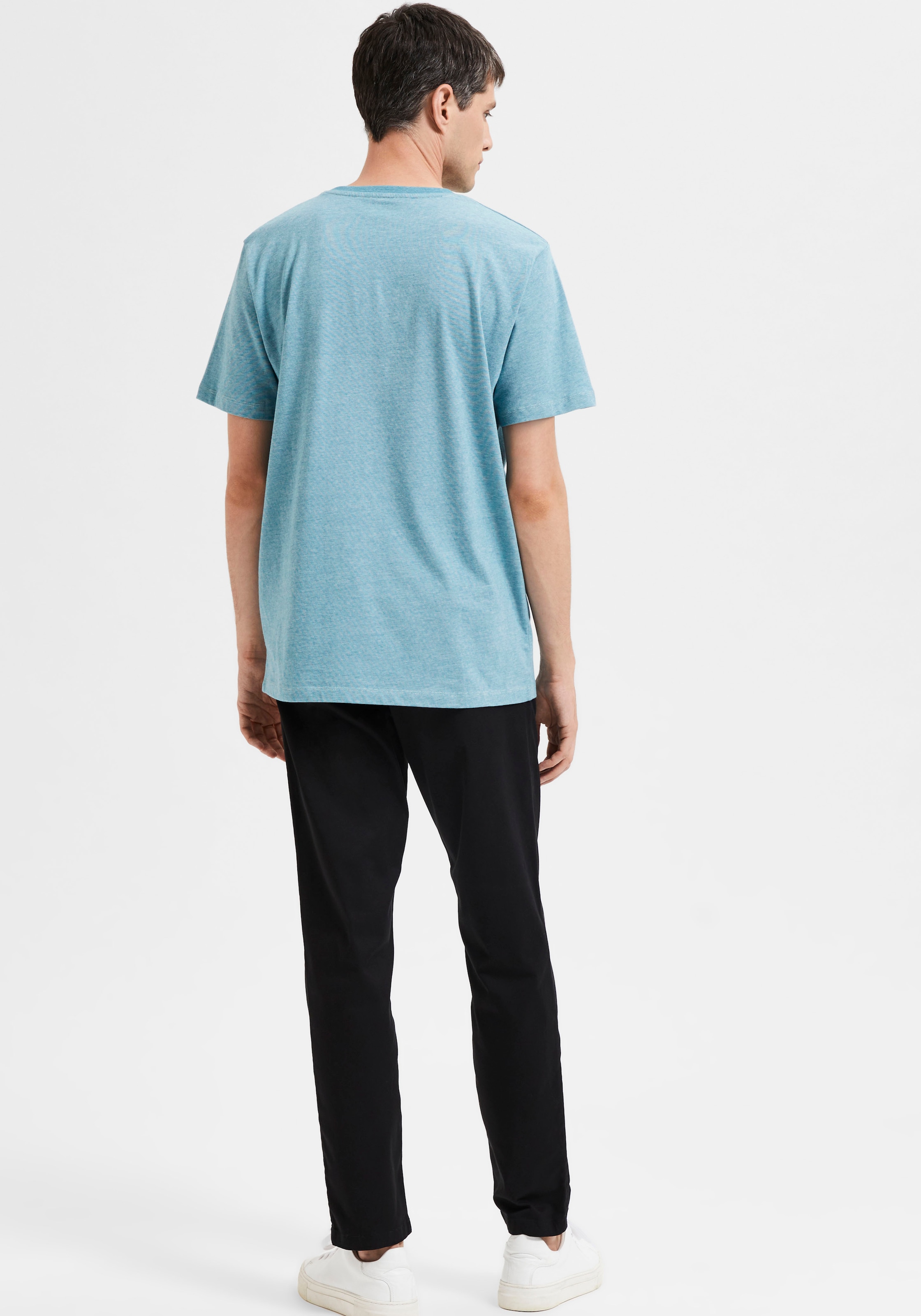 SELECTED HOMME Kurzarmshirt »SLHASPEN MINI STR SS O-NECK TEE NOOS«