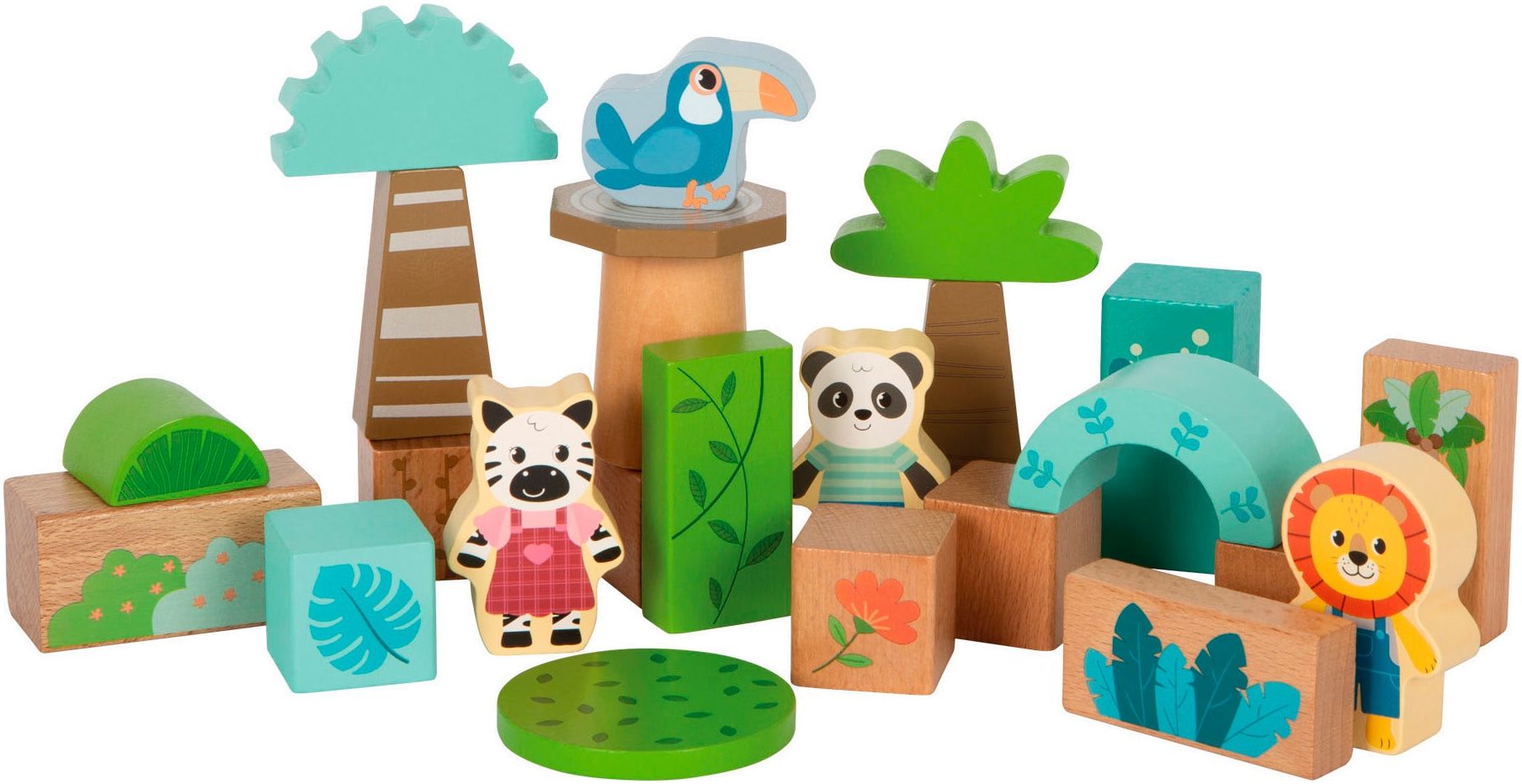 Small Foot Spielbausteine »Holzbausteine, Jungle Friends«