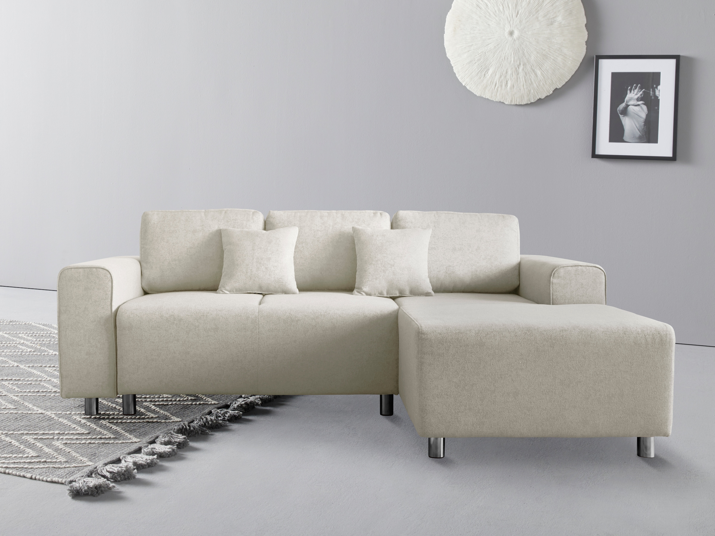 Home affaire Ecksofa "Györ", L-Form, wahlweise mit Bettfunktion und Bettkas günstig online kaufen