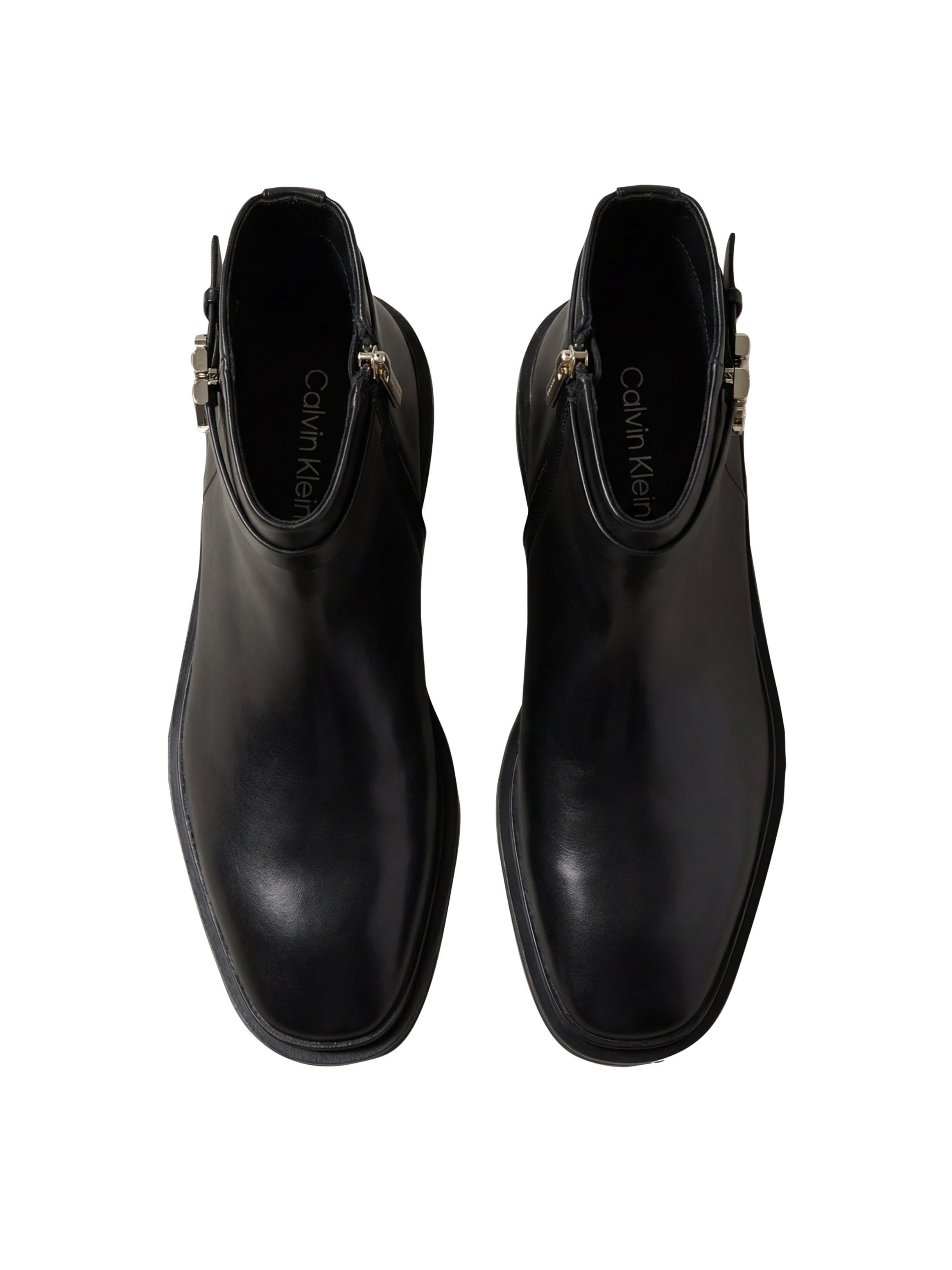 Calvin Klein Stiefelette »SQUARE ANKLE BOOT LTH MG HDW«  Boots, Blockabsatz, mit CK-Logo