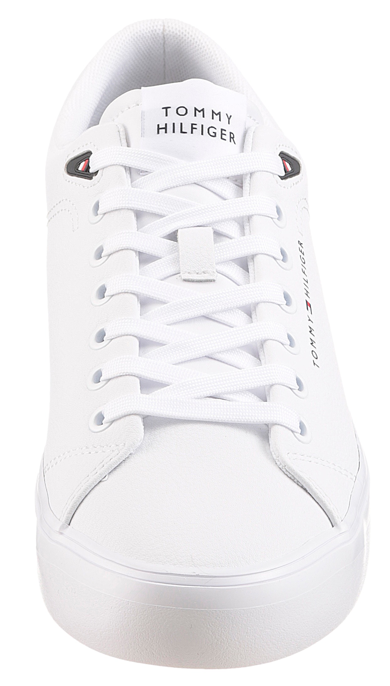 Tommy Hilfiger Sneaker »TH HI VULC CORE LOW LTH II ESS«, Freizeitschuh, Halbschuh, Schnürer in schmaler Form