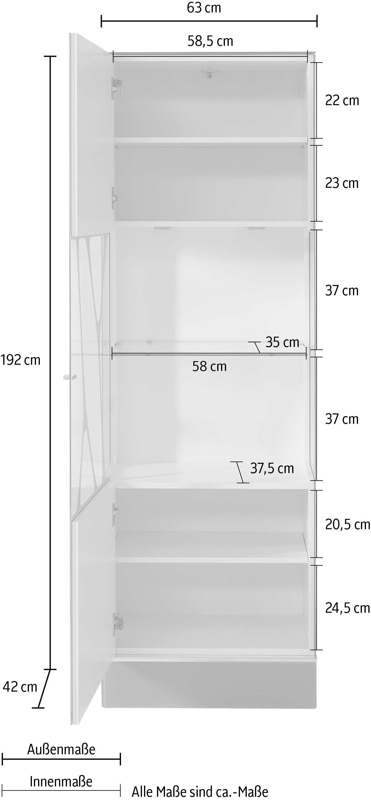 LEONARDO Glasvitrine »CUBE«, mit Klarglas, wahlweise mit Beleuchtung, Höhe 192 cm