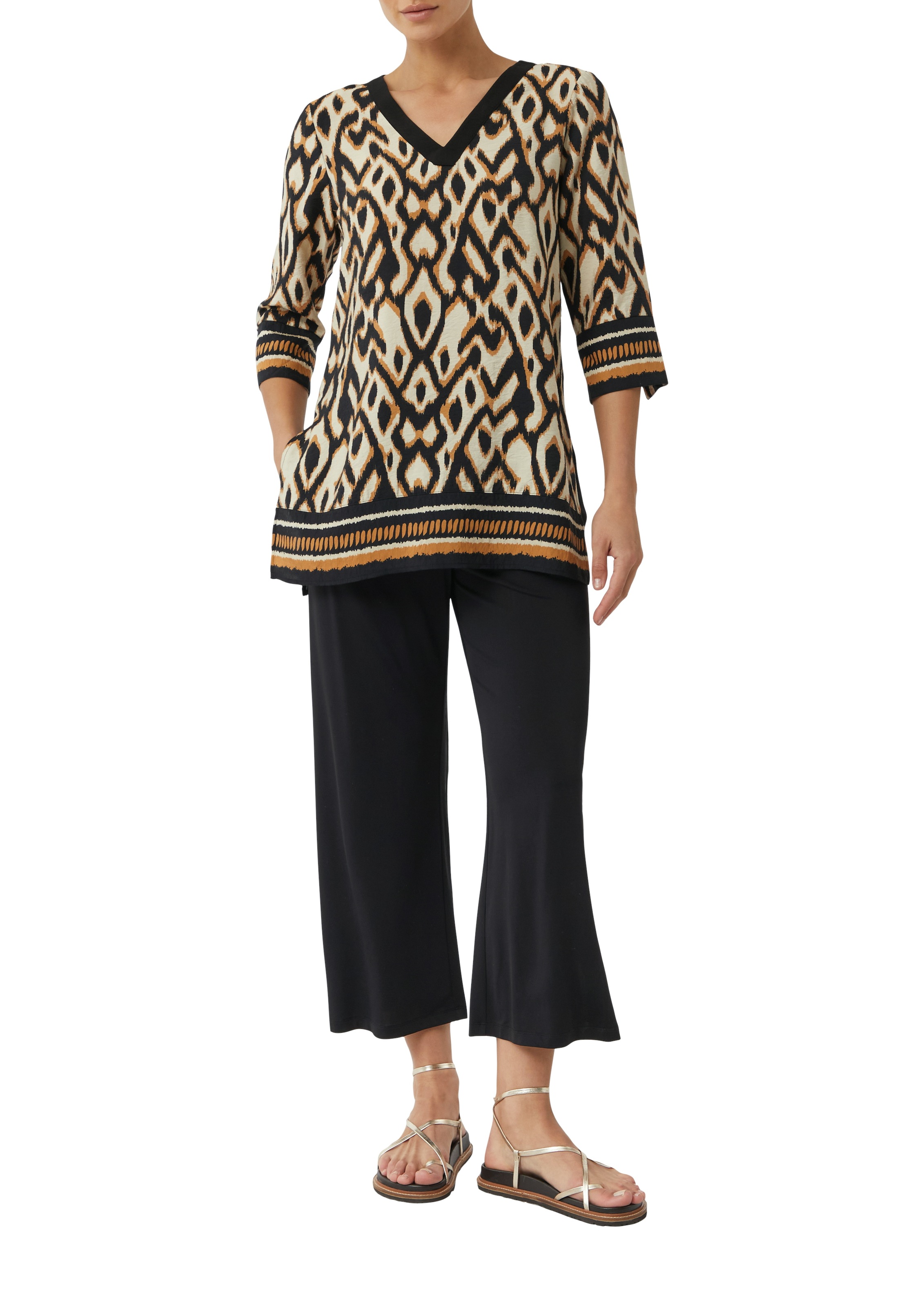 Comma Klassische Bluse, mit All-Over Print günstig online kaufen