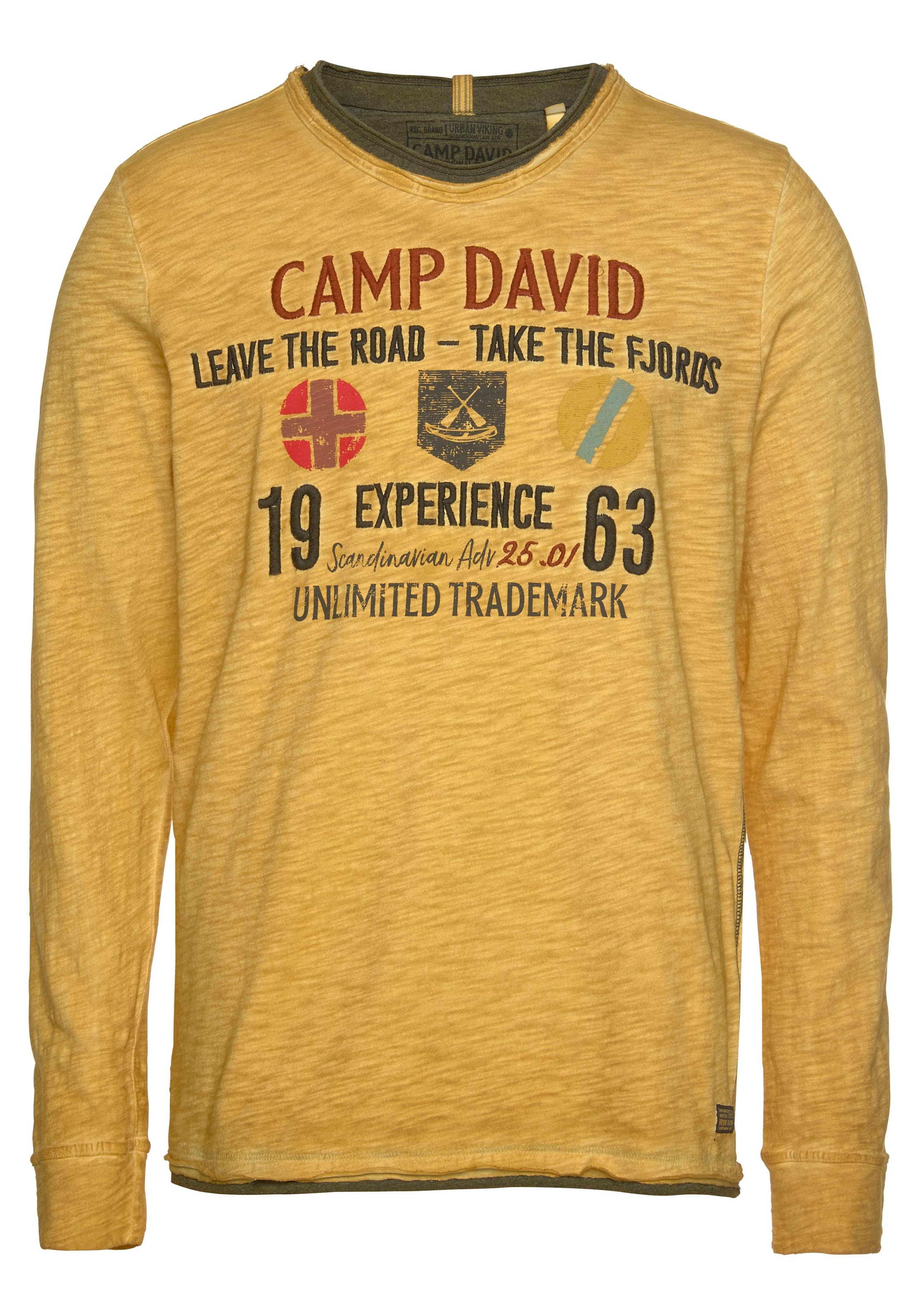 CAMP DAVID Langarmshirt, in Layer-Optik