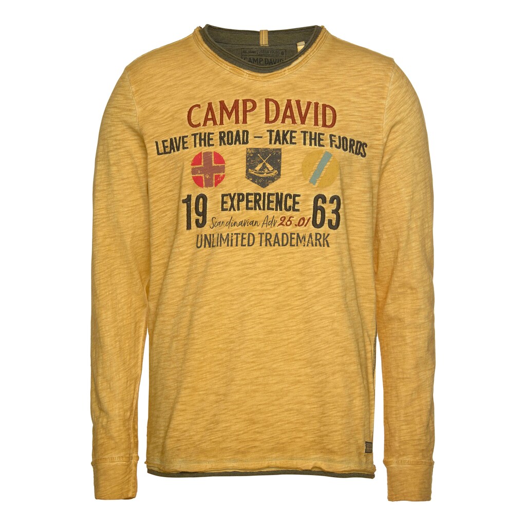 CAMP DAVID Langarmshirt, in Layer-Optik