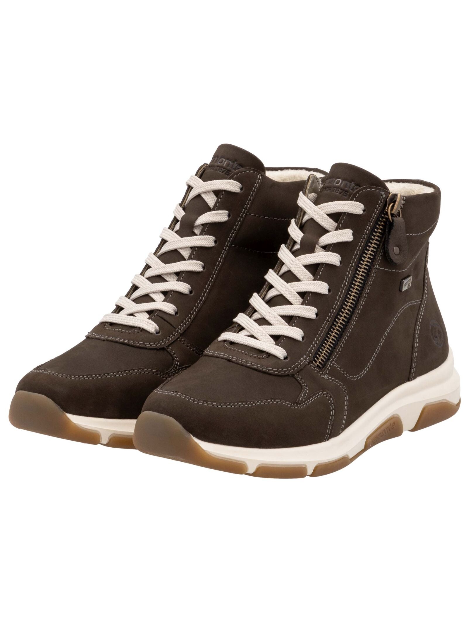 Sneaker REMONTE "Remonte Sneaker Veloursleder", Damen, Gr. 38, schoko, Veloursleder, Schuhe Sneaker 3