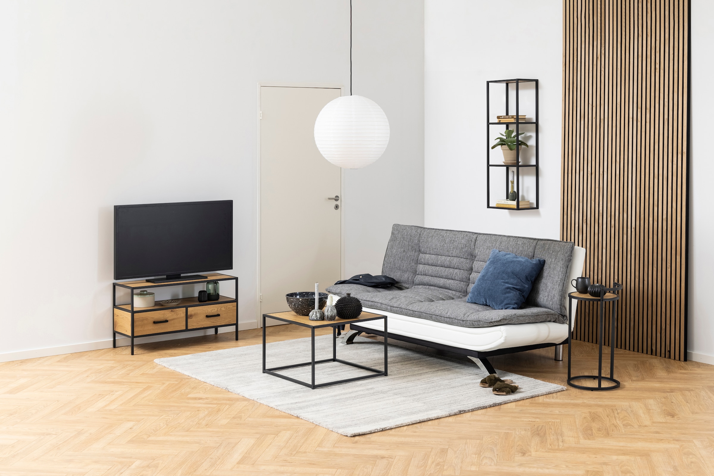 ACTONA GROUP Couchtisch, Metallgestell im modernen Industrie-Look, quadratisch, Breite 60 cm