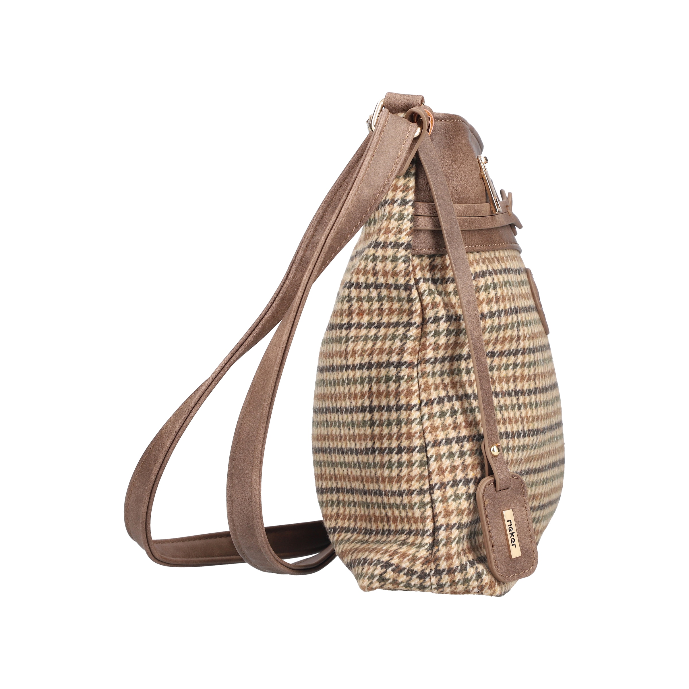 Rieker Umhängetasche »Gurgaon« Damen Handtasche, Schultertasche, Henkeltasche in kariertem Look