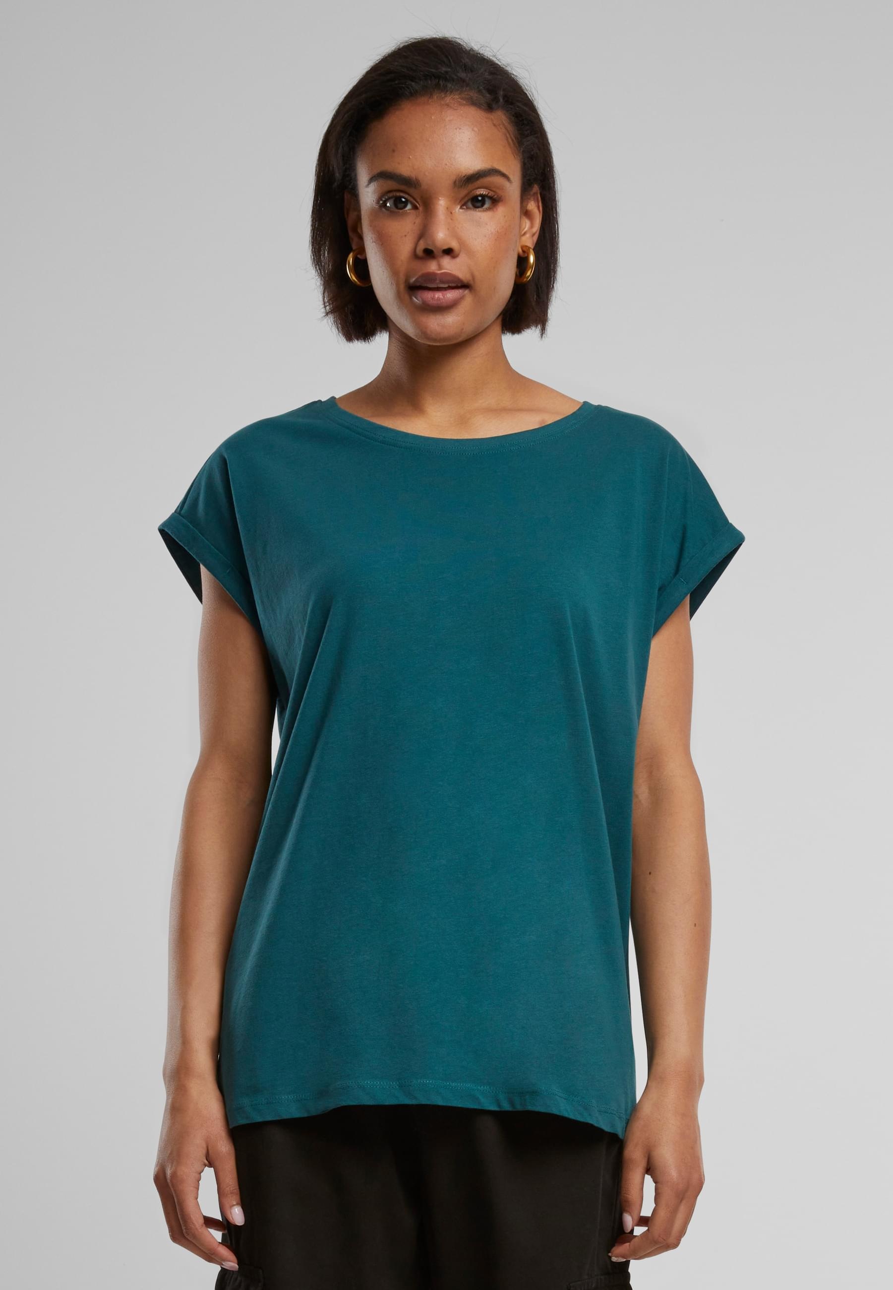 URBAN CLASSICS Kurzarmshirt »Urban Classics Damen Ladies Extended Shoulder Tee«, (1 tlg.)
