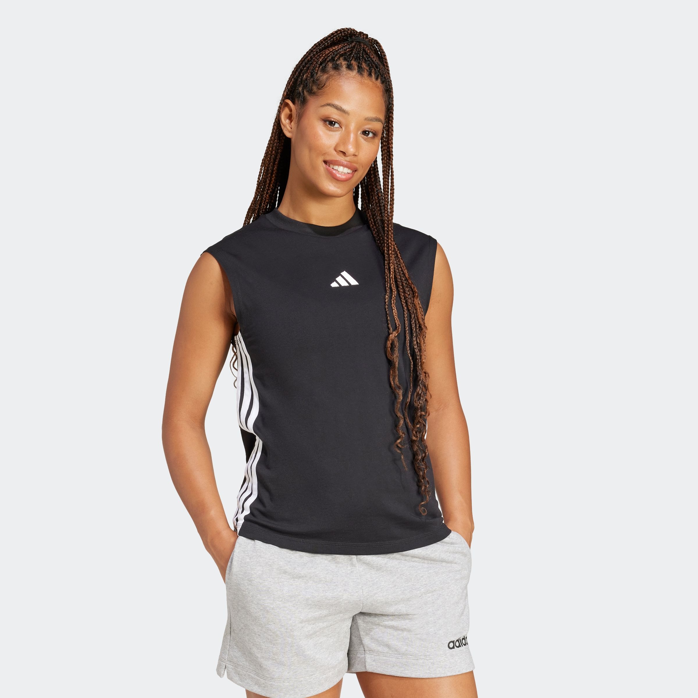 adidas Sportswear Tanktop "ESSENTIALS 3-STREIFEN COTTON LIFESTYLE" günstig online kaufen