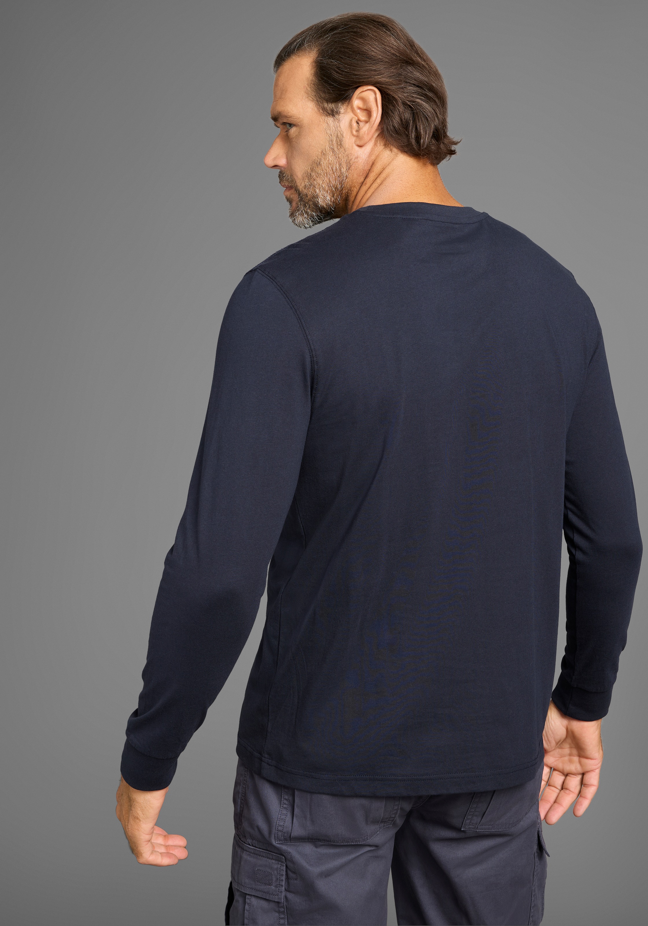 Man's World Langarmshirt, kleiner Brustprint