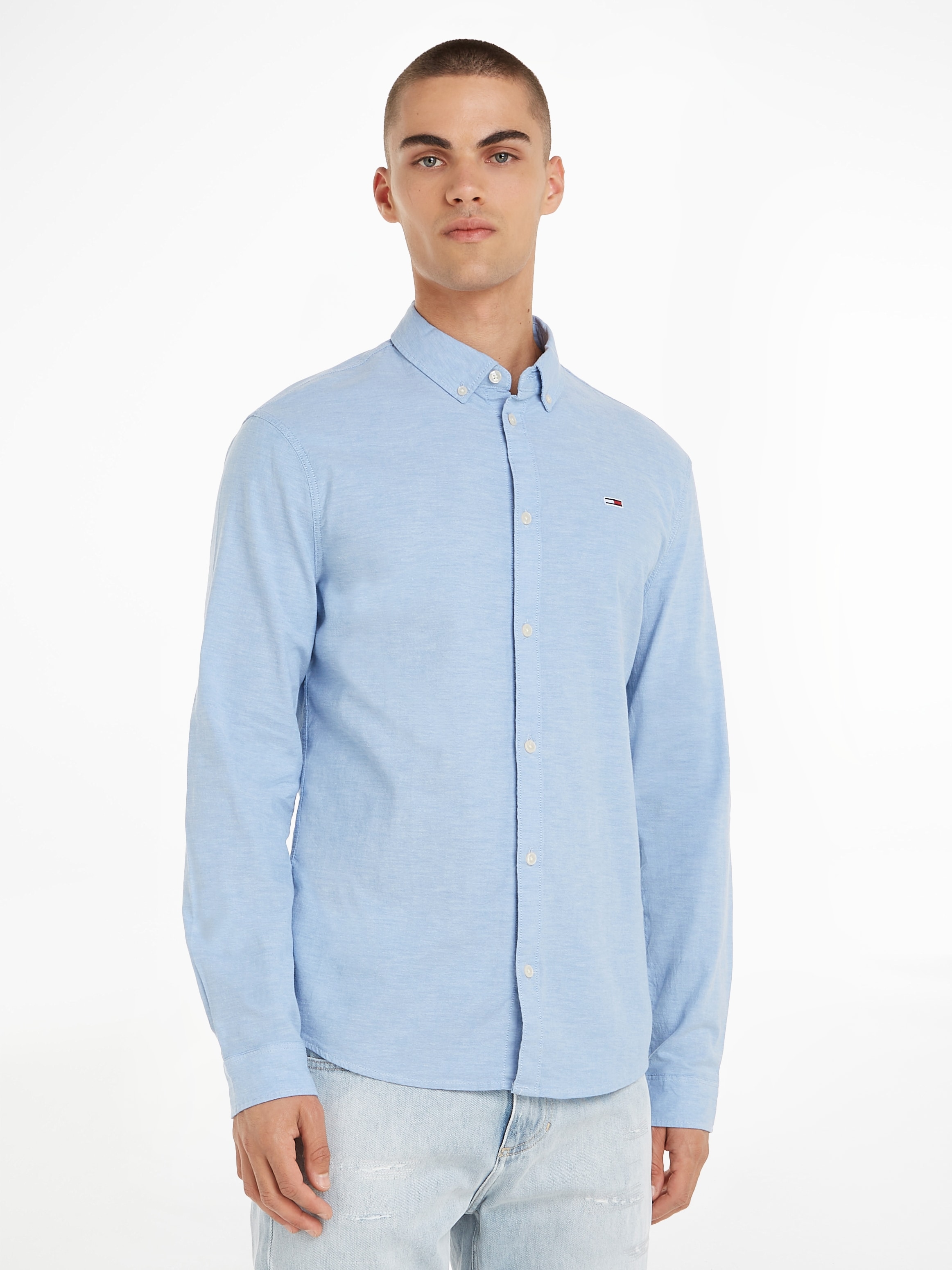 Tommy Jeans Langarmhemd »TJM SLIM STRETCH OXFORD SHIRT«, aus Bio-Baumwolle