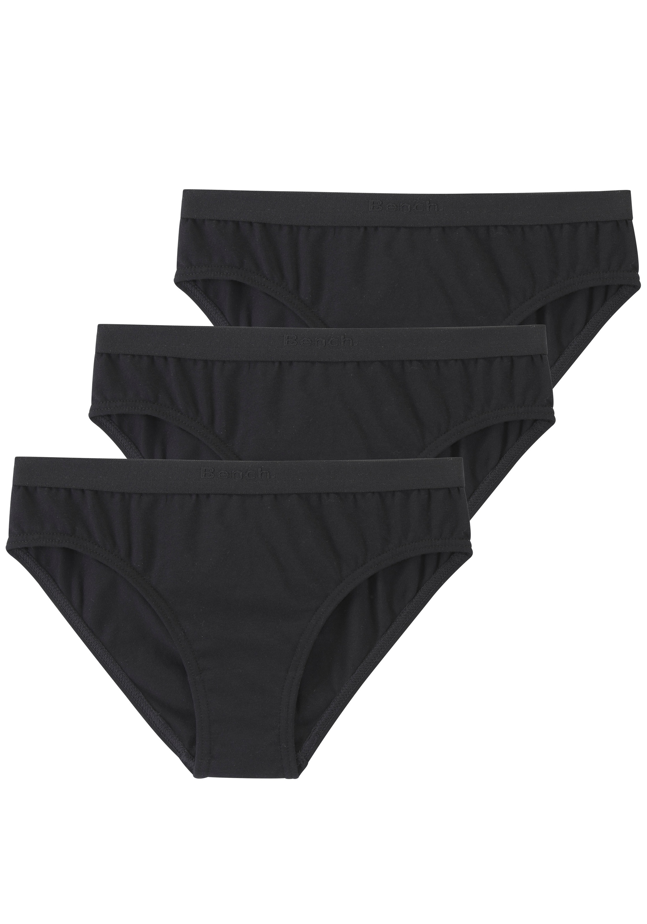 BENCH. Mädchen Slip, Gr. 158schwarz, Jersey, Obermaterial: 92% Baumwolle, 8% Elasthan (LYCRA), unifarben, Unterhosen, mit weichem Webbund und Bench