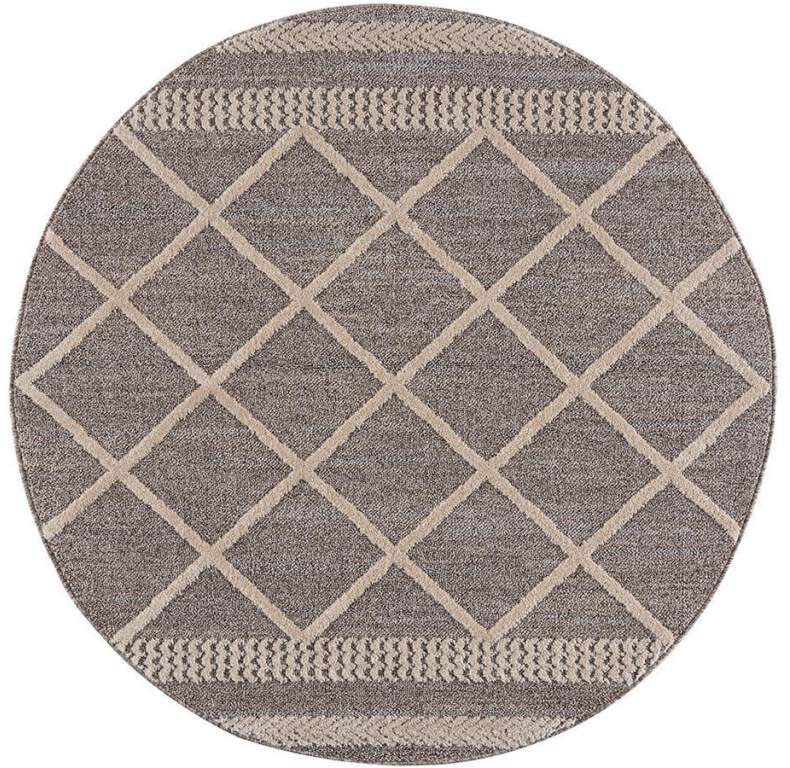 Carpet City Teppich »Art 2645«, rund, 7 mm Höhe, Kurzflor, Rauten-Optik, ideal für Flur & Diele