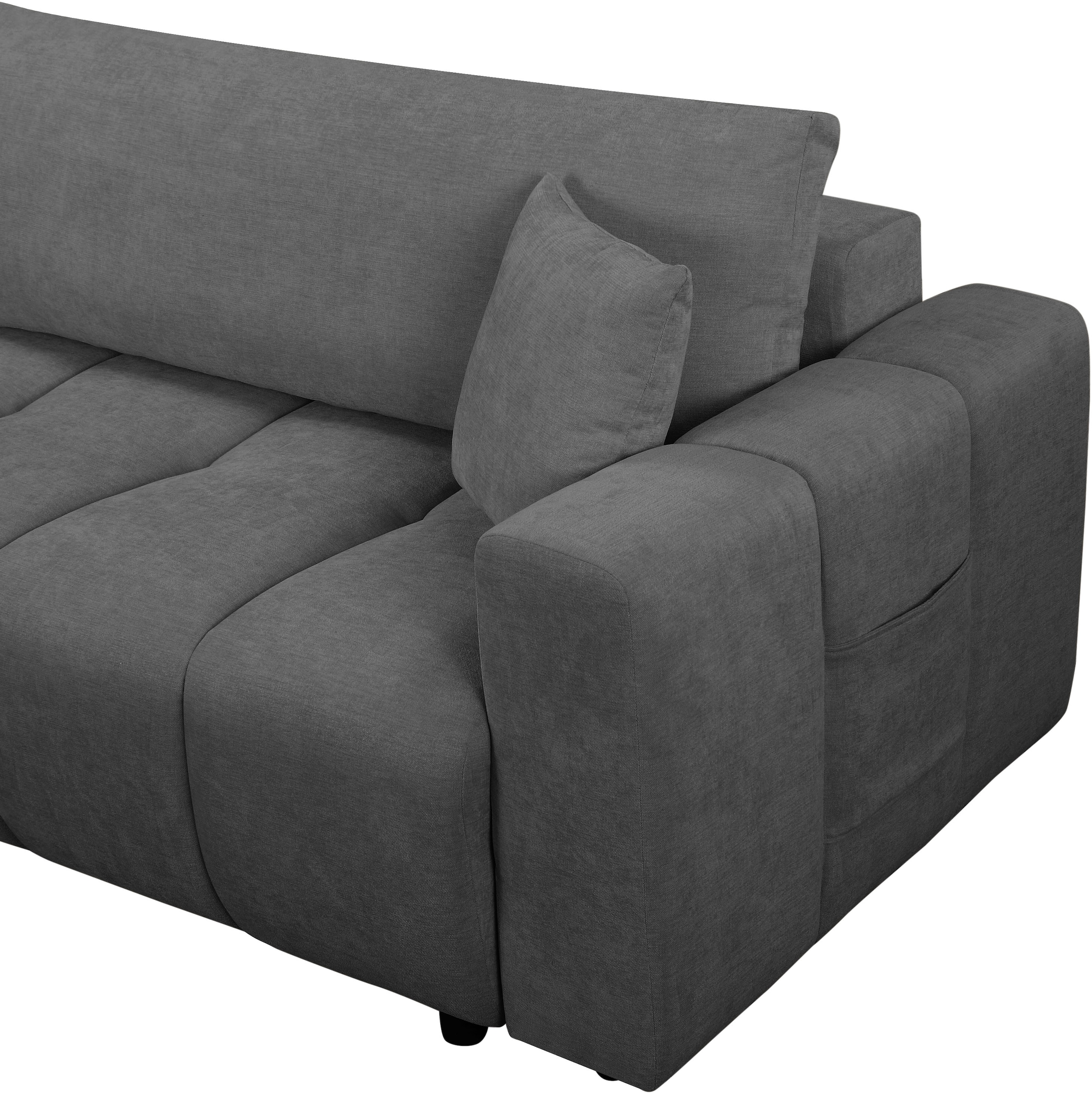 OTTO home Ecksofa »YLVAA L-Form, 241 cm - Schlafsofa« Schlaffunktion (132/200), Boxspring, Bettkasten, Feinstruktur-Bezug