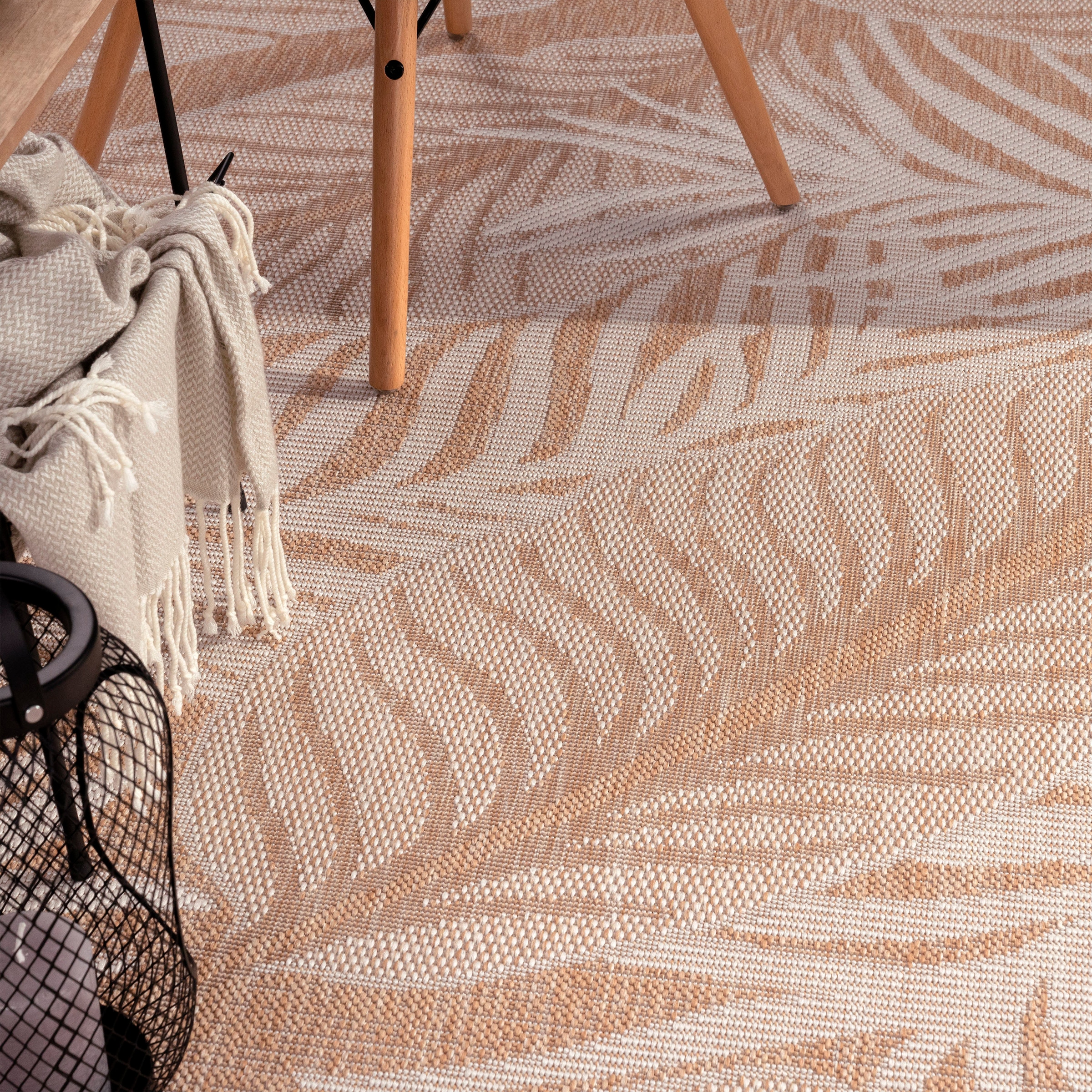 Paco Home 326«, Blätter BAUR und rechteckig, geeignet Outdoor | kaufen Teppich Flachgewebe, »Illusion In- Motiv