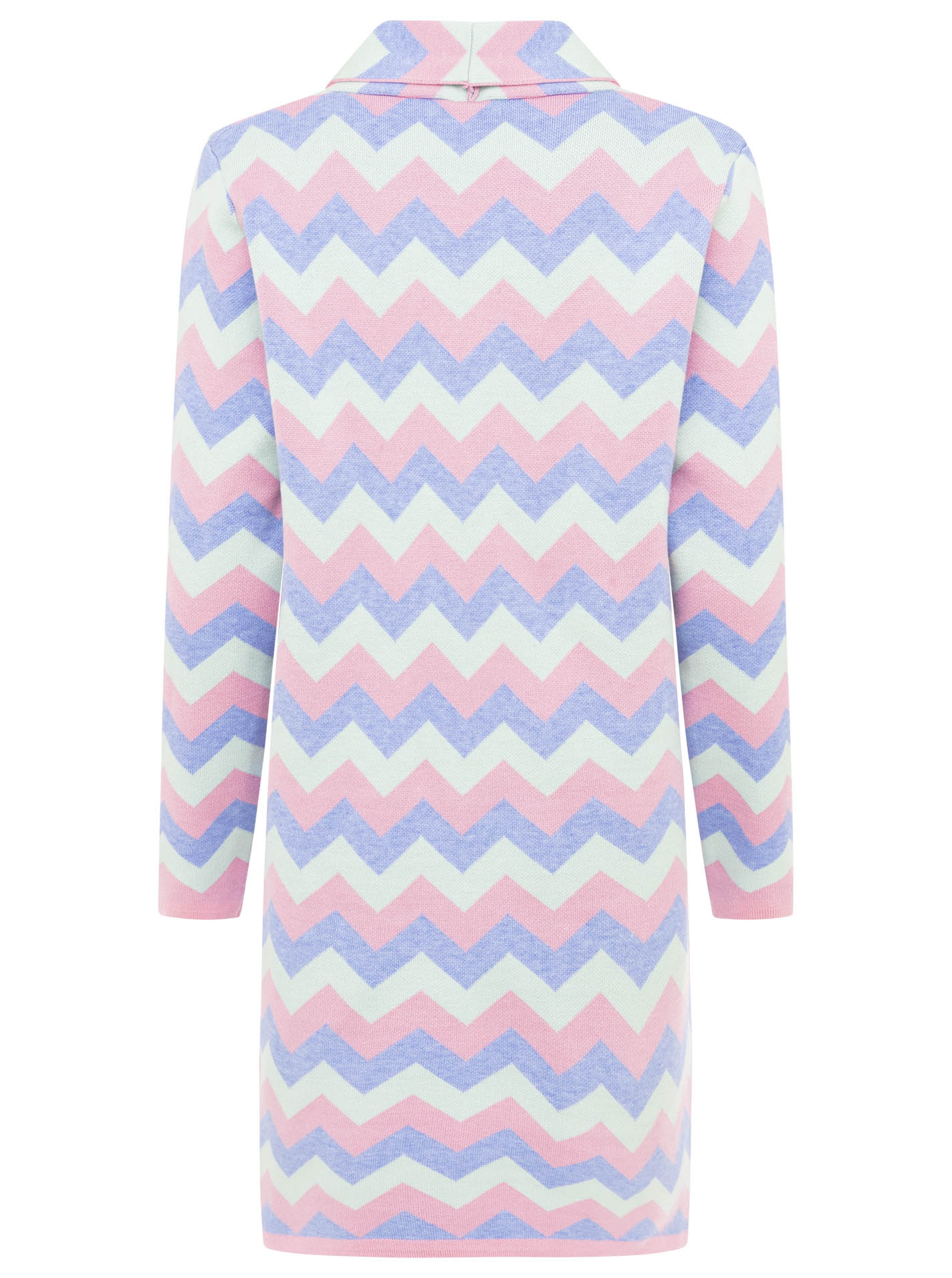 Thumbnail - Zwillingsherz Longstrickjacke ""Schalkragen & ZickZack"", Zick-Zack-Muster, Schalkragen, Taschen, Langarm, knielang