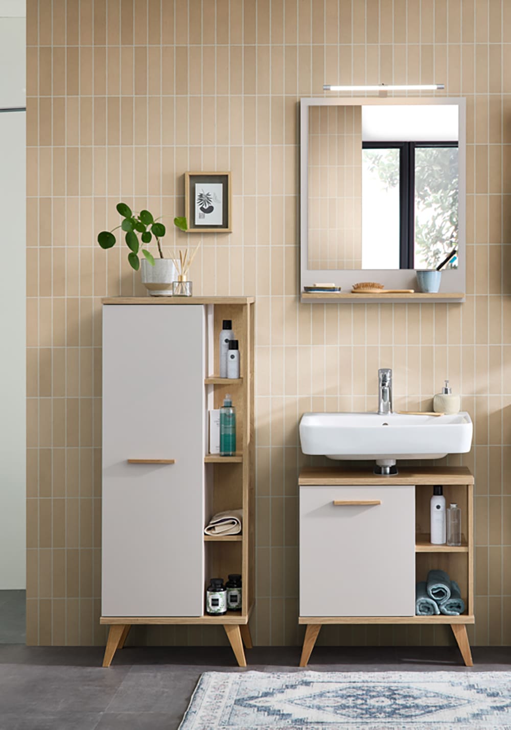 Saphir Badmöbel-Set »Quickset 966, mit Türdämpfer, Badezimmer-Set« 4 Stk. tlg.