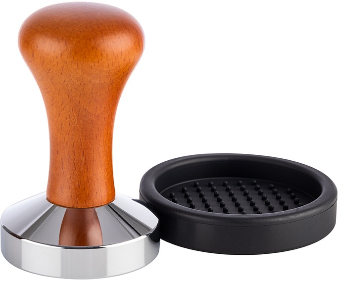 Buddys Tamper "Buddy´s Bar - Barista Edition", (Set, 2 tlg.), Premium, Kaffee Verdichter, rostfreier Edelstahl, Holzgrif