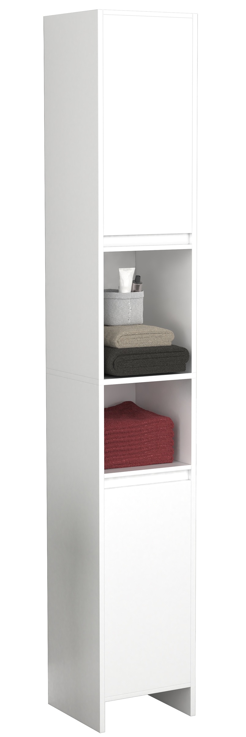 Hochschrank VCM, B:30cm T:30cmweiß, Obermaterial: 100% Holz Wood., Badezimmer, Schränke, "Holz Badmöbel Badschrank Hochschrank Malira"