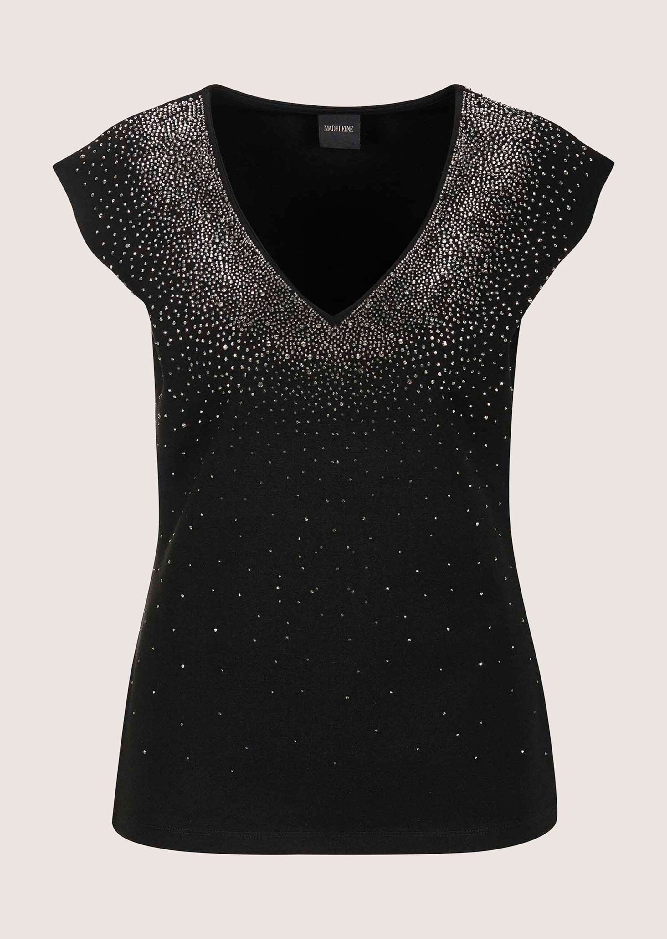 MADELEINE "Shirt Elegantes Shirt mit V-Ausschnitt, ärmellos" Strass-Dekoration