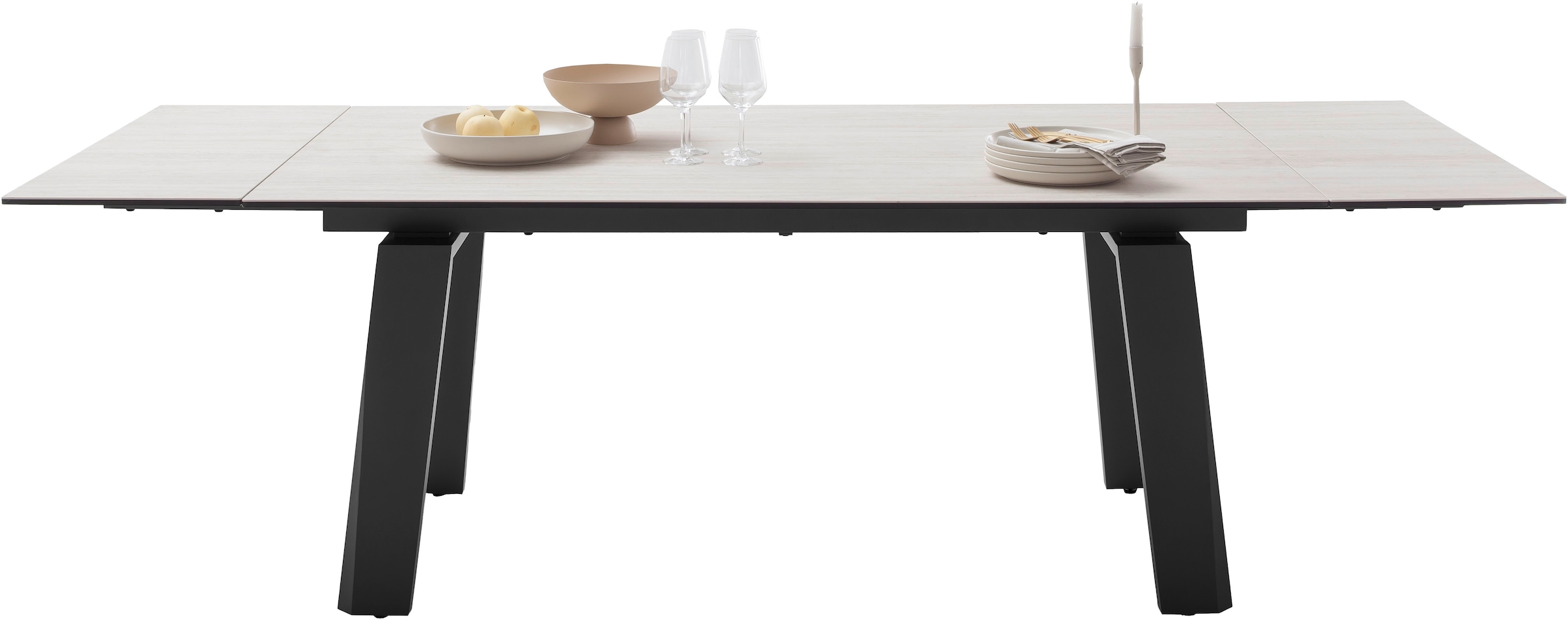 MCA furniture Esstisch »Kalamata« 1 Stk. tlg. Auszugstisch, Stirnauszug, Metallgestell, Keramik, Sicherheitsglas