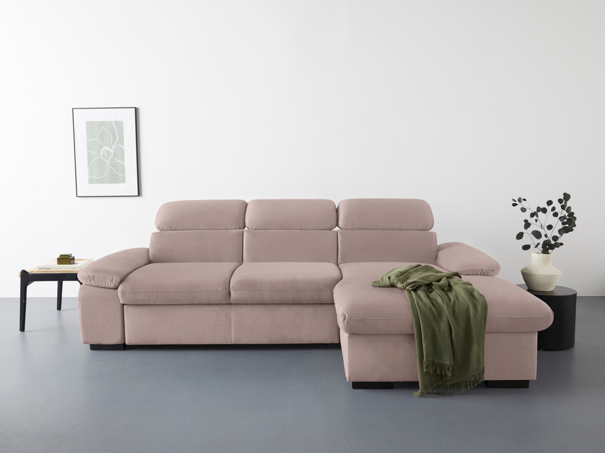 COTTA Ecksofa "Lola L-Form mit Kopfteilfunktion & Hocker", (Set, mit Hocker günstig online kaufen