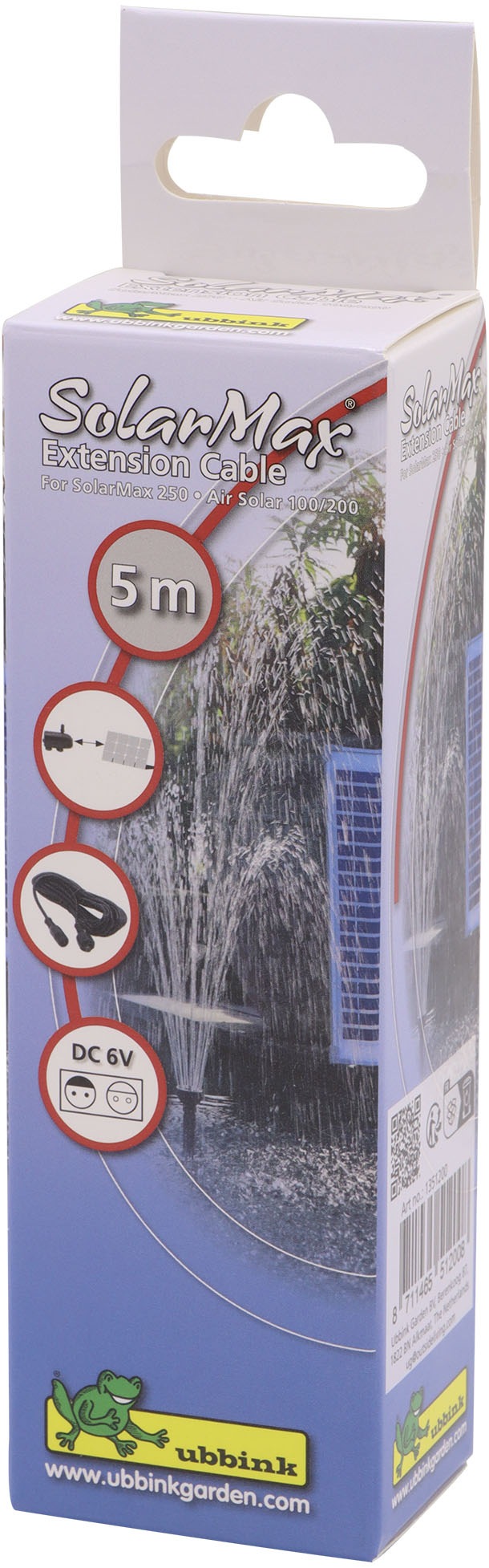Ubbink Verlängerungskabel, 500 cm, Kompatibel mit Air Solar 100, 200 und SolarMax 250