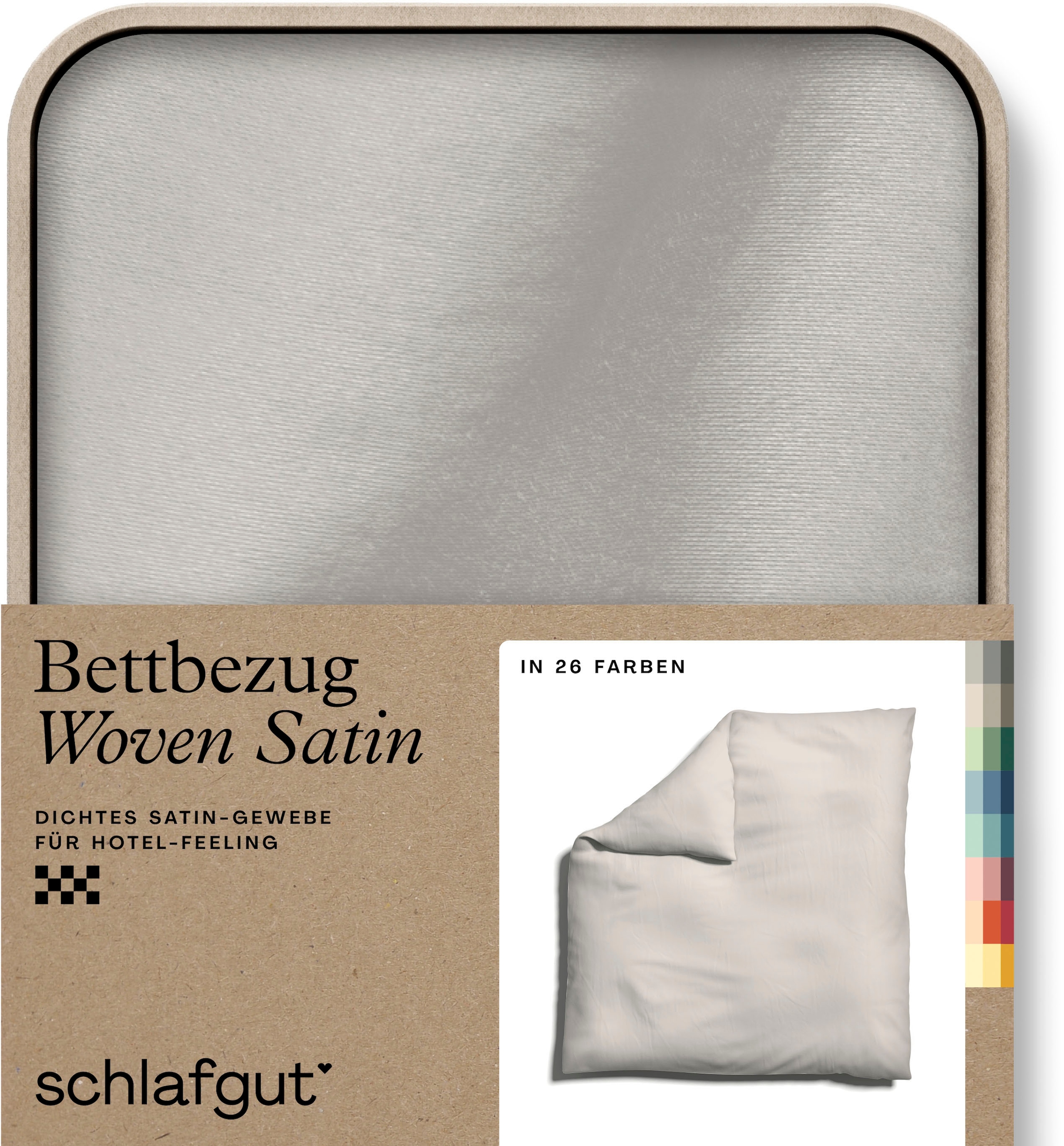 Schlafgut Bettbezug "Premium Woven Satin, 100% Baumwolle, Fadendichte 300TC" besonders dicht gewebt, Mix & Match: passender Kissenbezug erhältlich