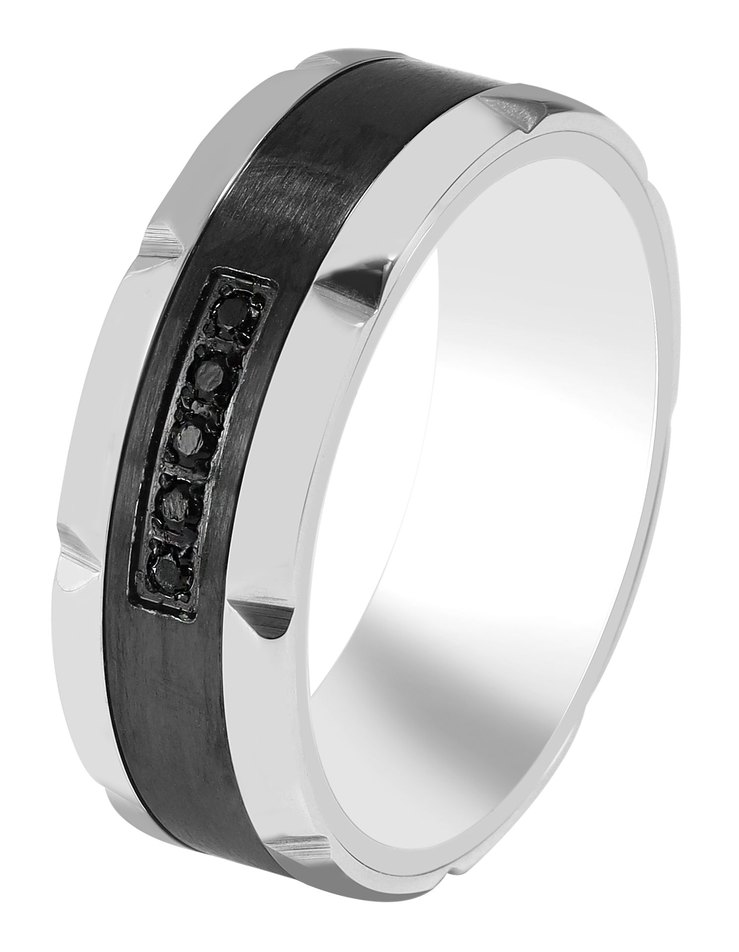 Adelia's Men's Ring Stainless Steel Black Size 62