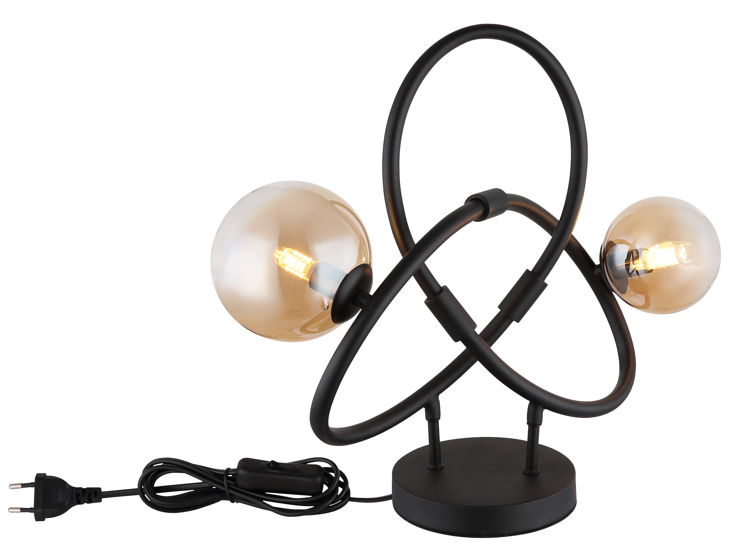 GLOBO LIGHTING Tischleuchte »TUBERIUS«, Leuchtmittel G9 | Leuchtmittel wechselbar, Tischlampe/Glas amber/modern/Wohnzimmer/Schlafzimmer