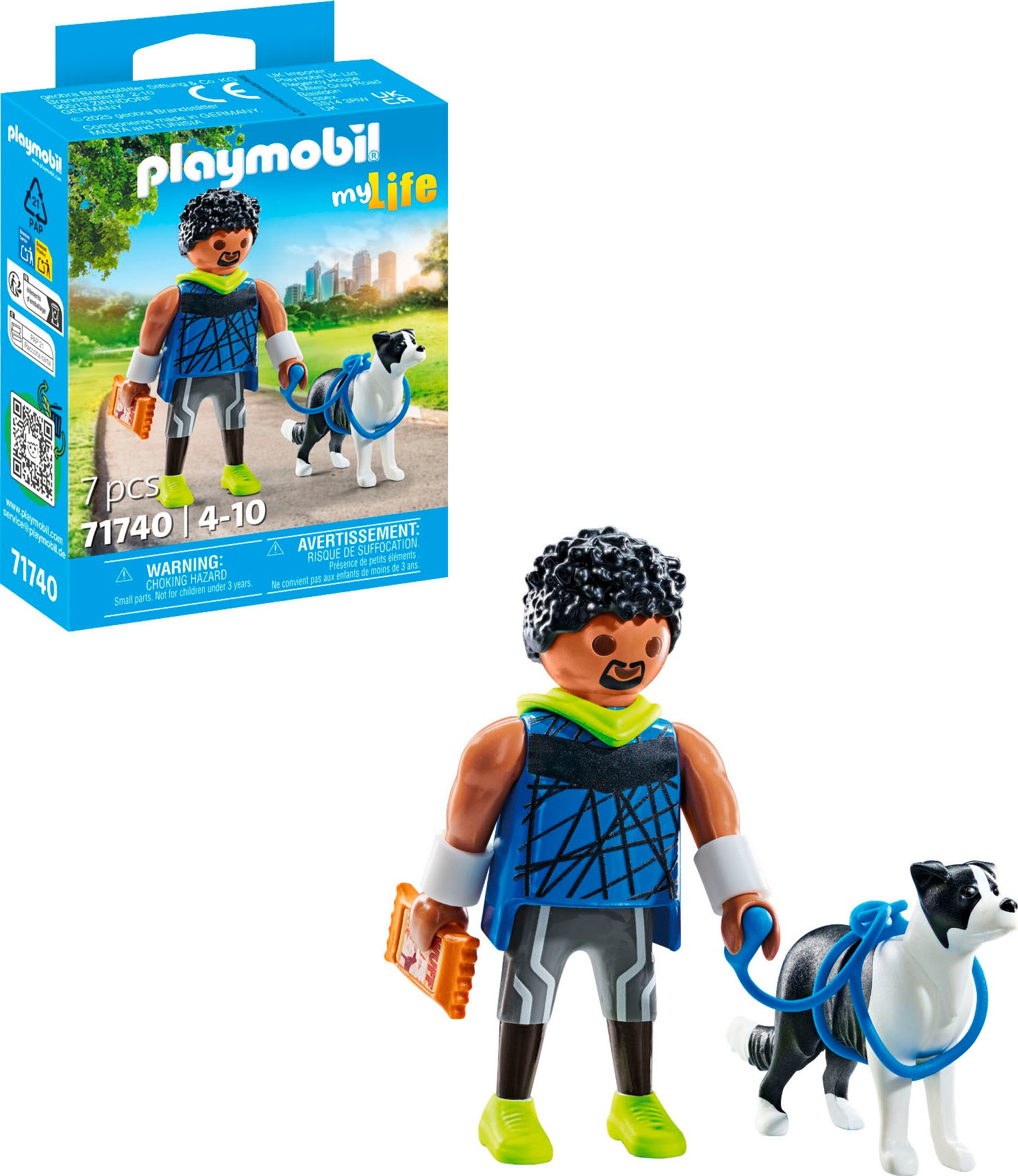 Playmobil® Konstruktions-Spielset »Jogger mit Border Collie (71740), Playmobil My Life«, (7 St.)