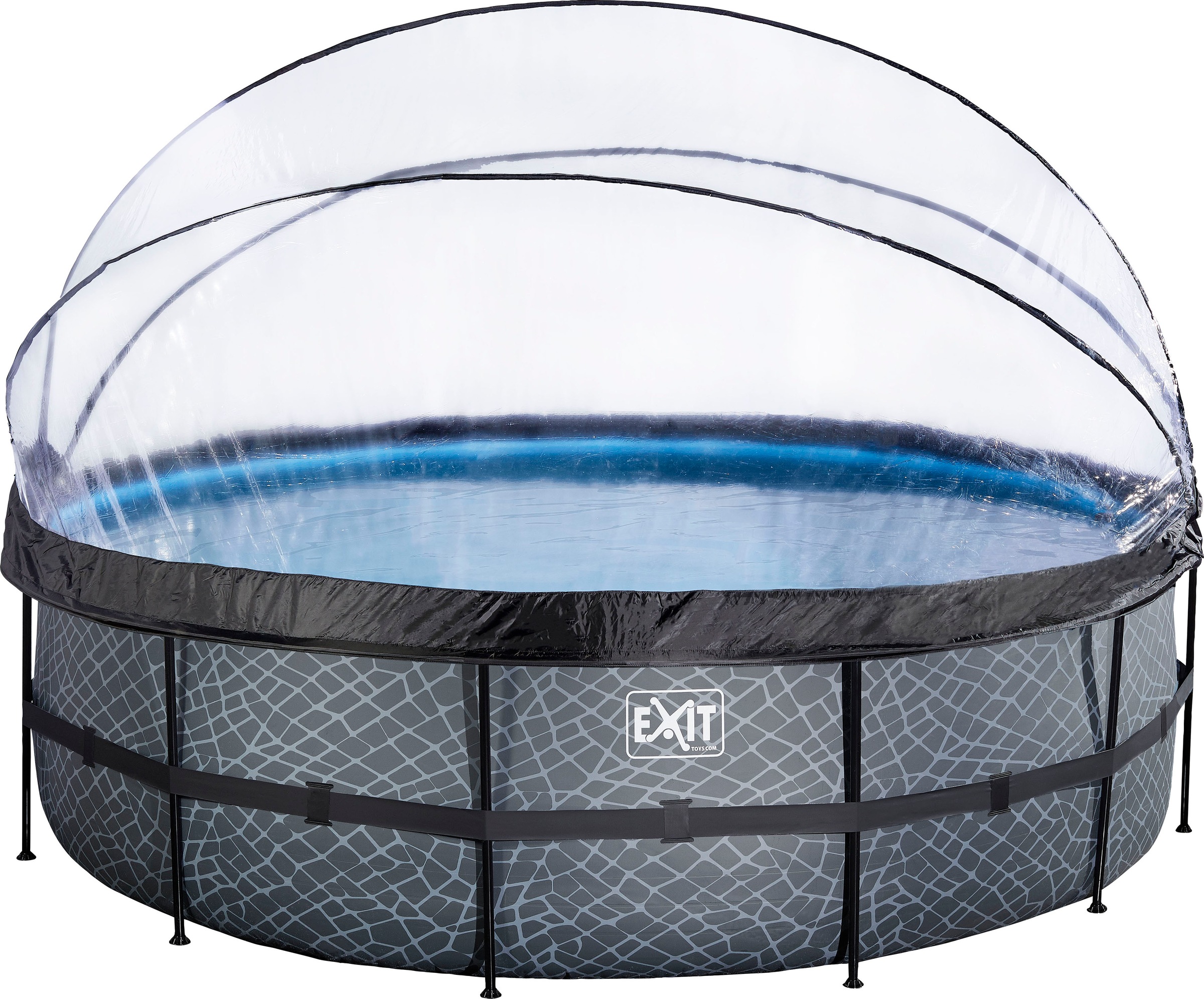 EXIT Framepool »inkl. multifunktionaler Poolabdeckung«, (Set, 4 tlg.), ØxH: 488x 122 cm, mit Sandfilteranlage und Sicherheitsleiter