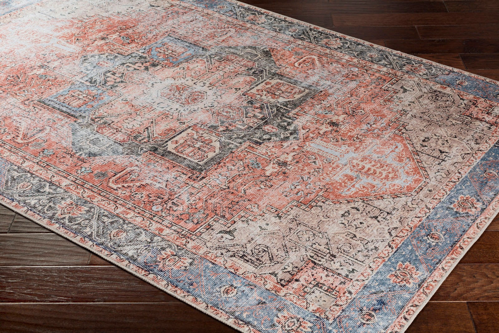 Livabliss Teppich »RODAS«, rechteckig, 2 mm Höhe, Maschinenwaschbar, Vintage Kurzflor Wohnzimmerteppich, Schlafzimmer