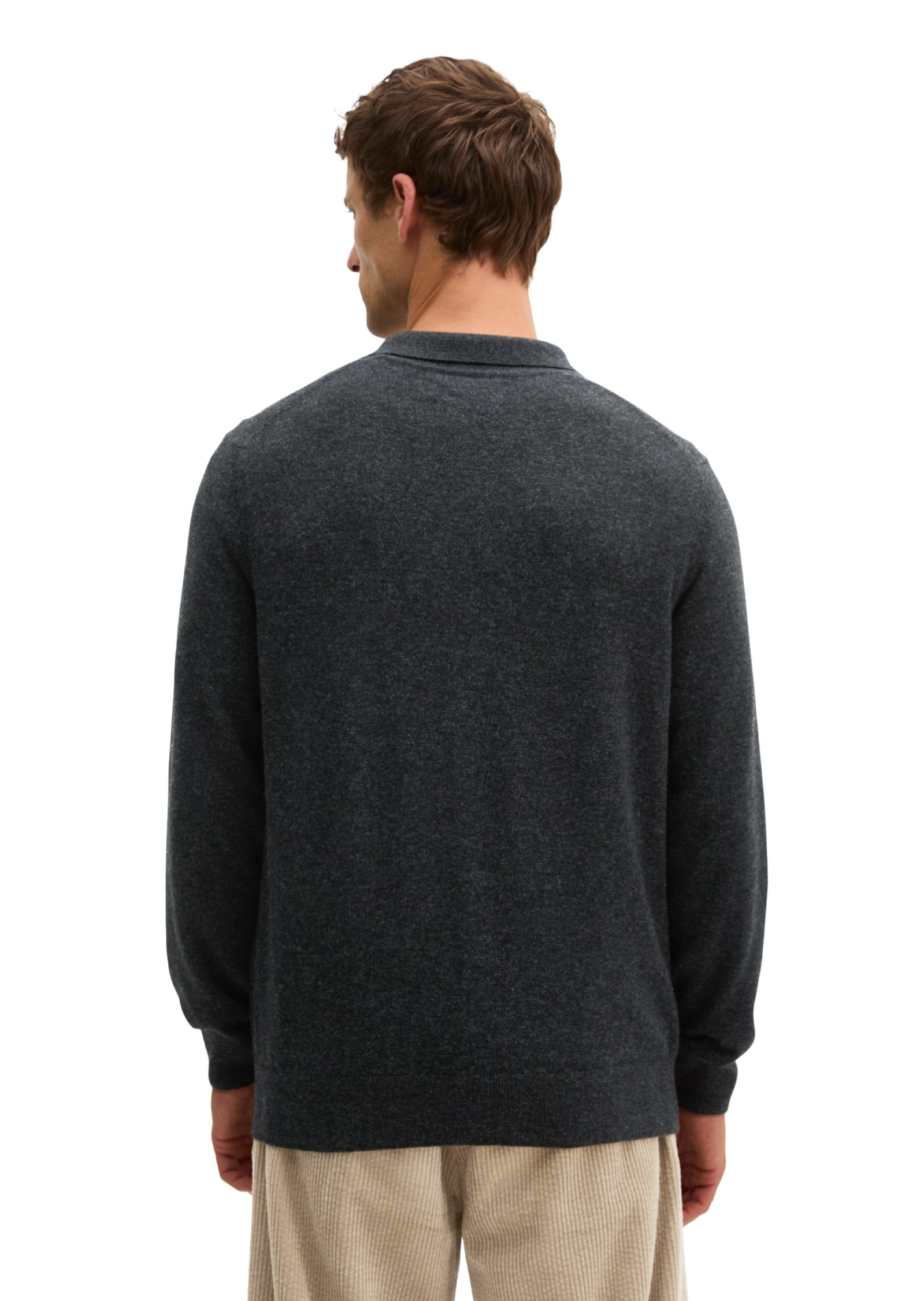 Marc O'Polo Langarm-Poloshirt »aus softem Bio-Bauwoll-Schurwoll-Mix«