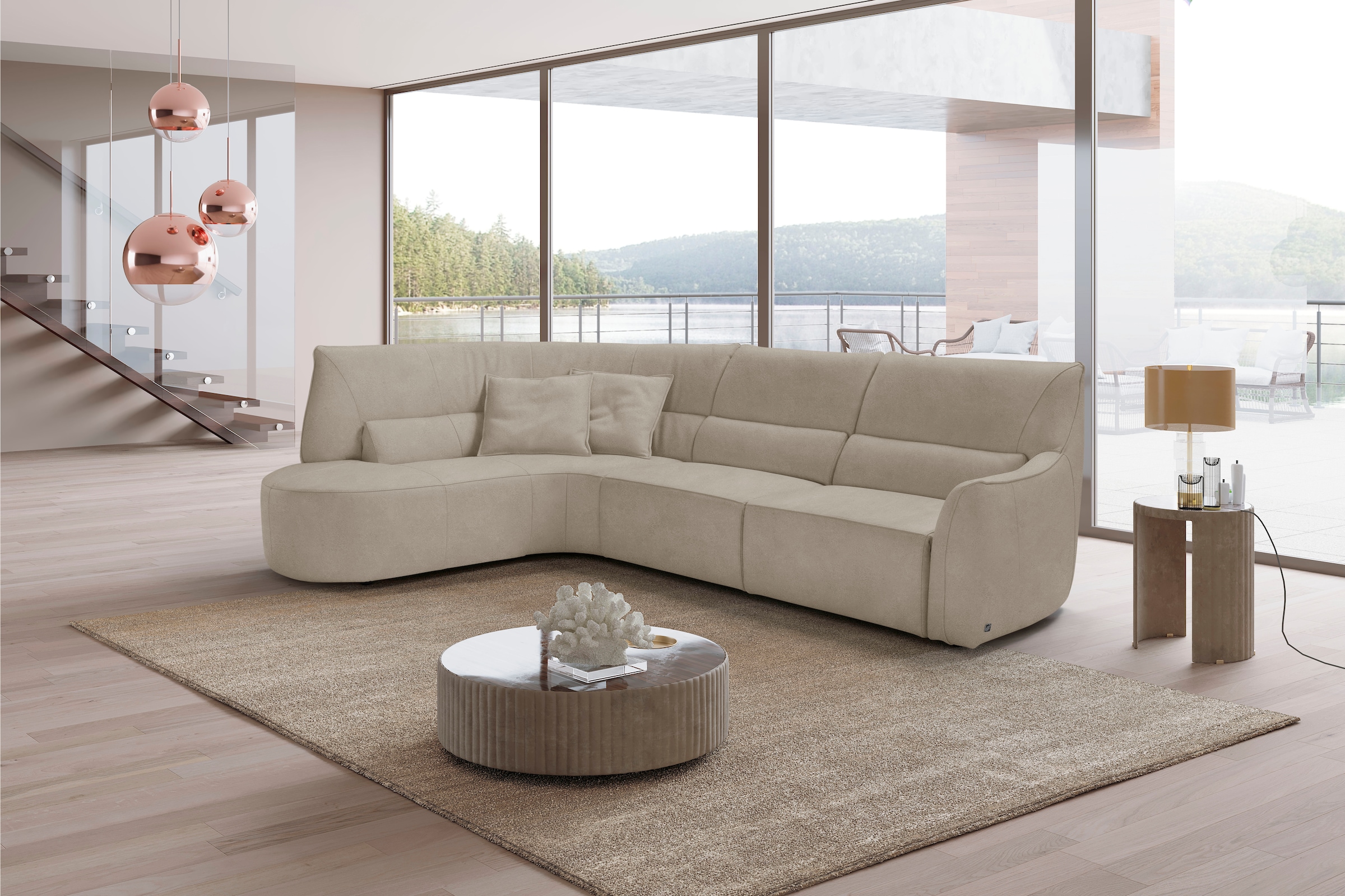 Egoitaliano Ecksofa "Puffy, extravagant & edel, Retro Designsofa, hoher Sit günstig online kaufen