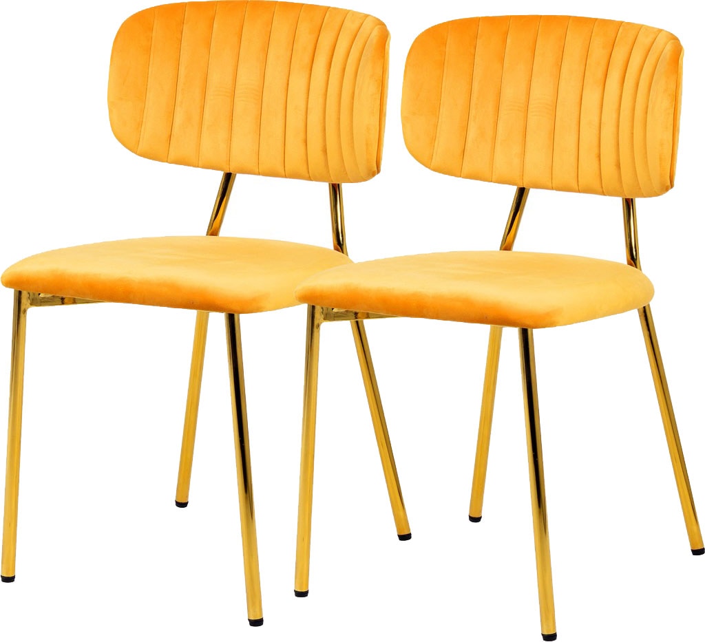 Kayoom Polsterstuhl "Stuhl Giselle 125 2er-Set, pflegeleichter Samtbezug" ( günstig online kaufen