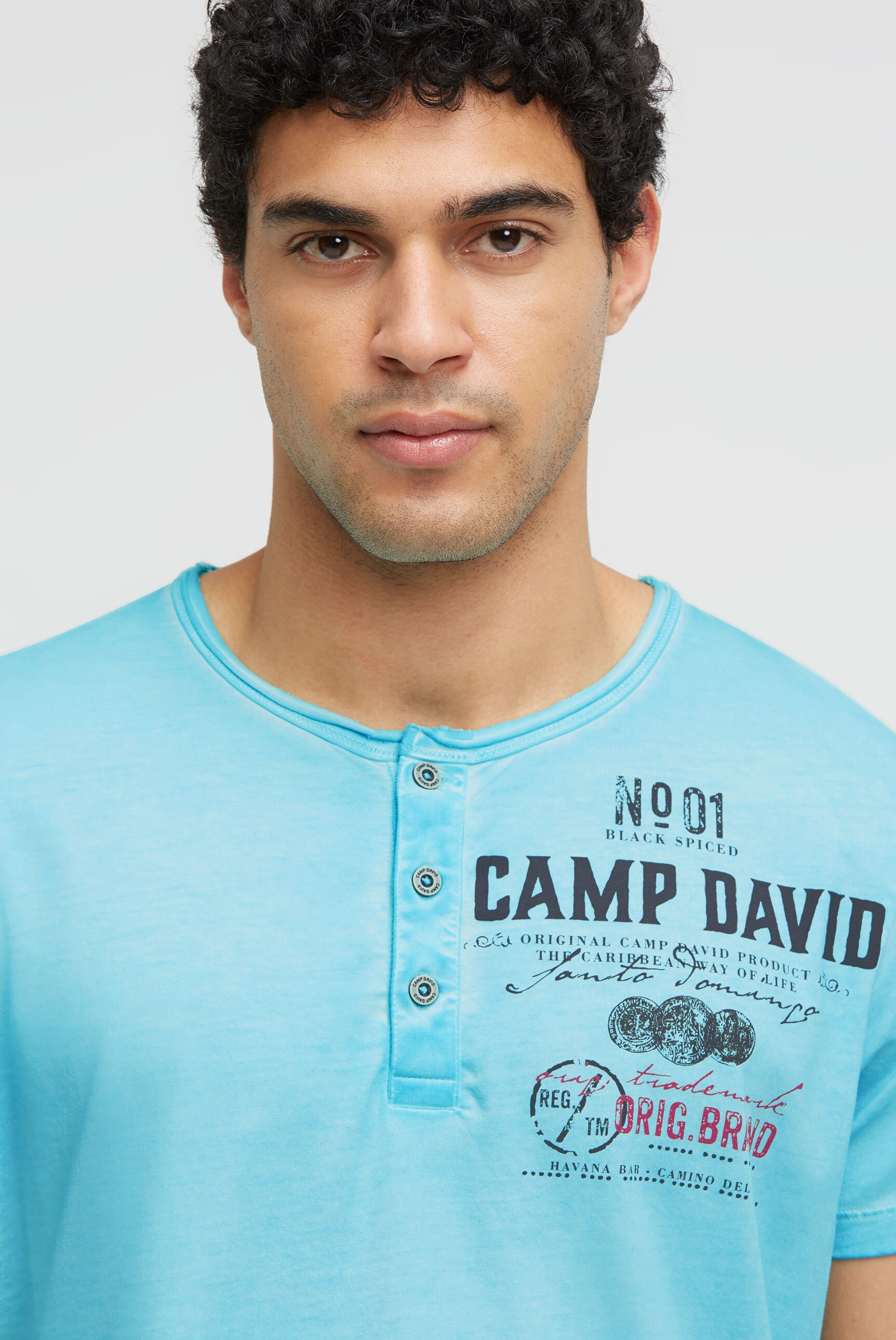CAMP DAVID Henleyshirt aus Baumwolle