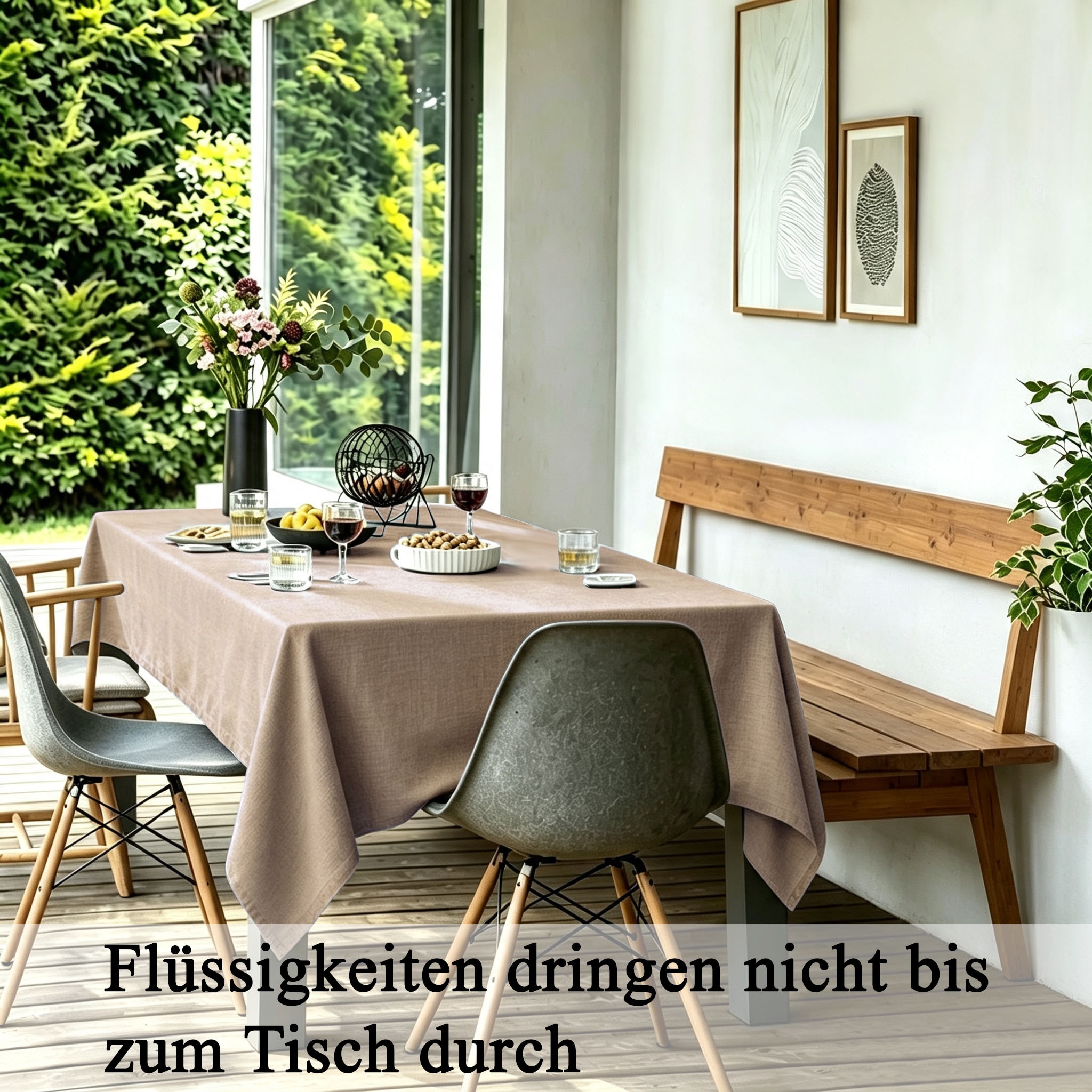 Tischdecke OTTO HOME, B:250cm L:135cm, beige, Polyester, Tischdecken, "Ozzie in eckig und rund", Formstabil & pflegeleicht, eckig oder rund,